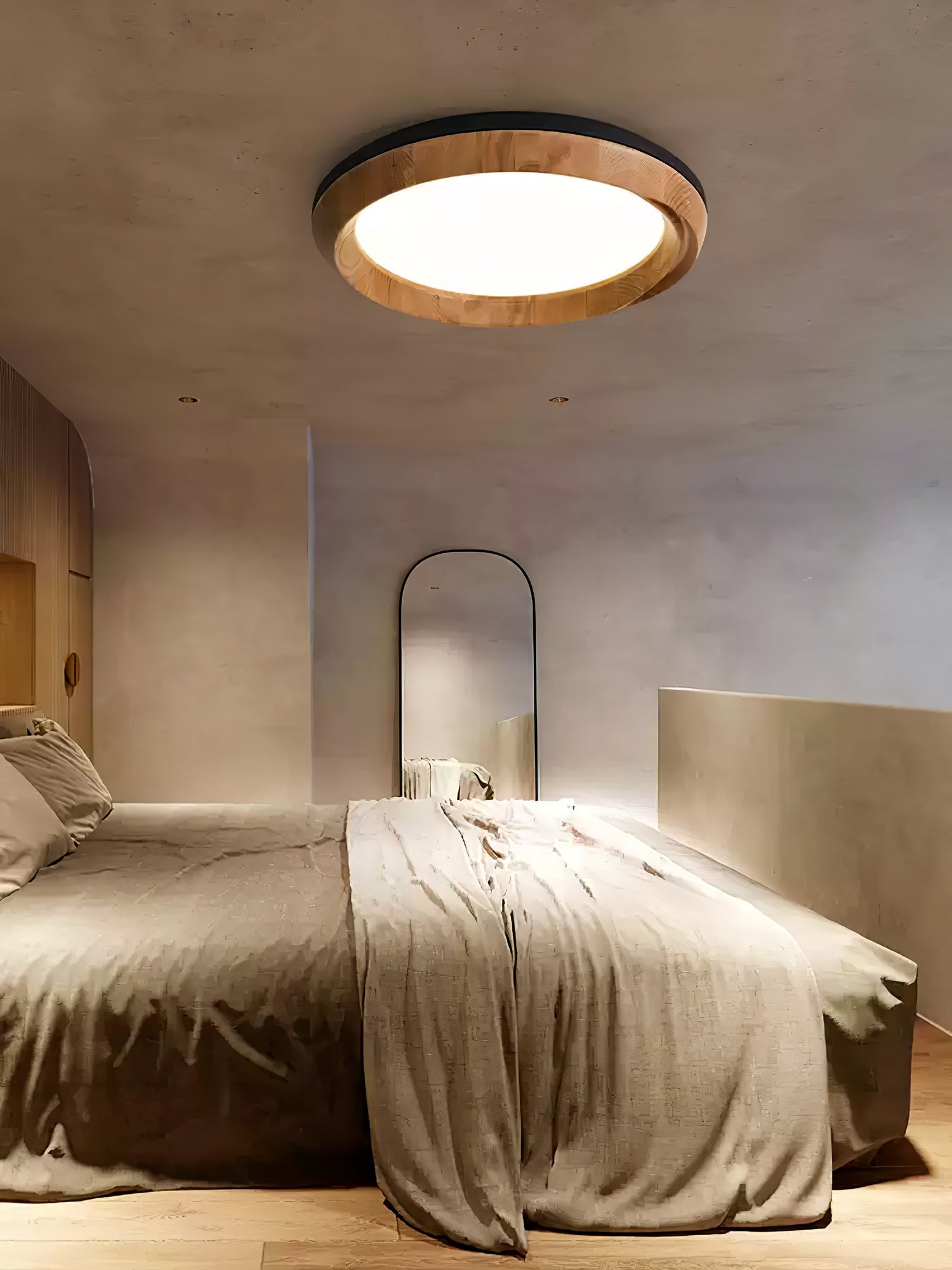 Aurdoreth Modern Minimalist Ripple Wood Ceiling Light