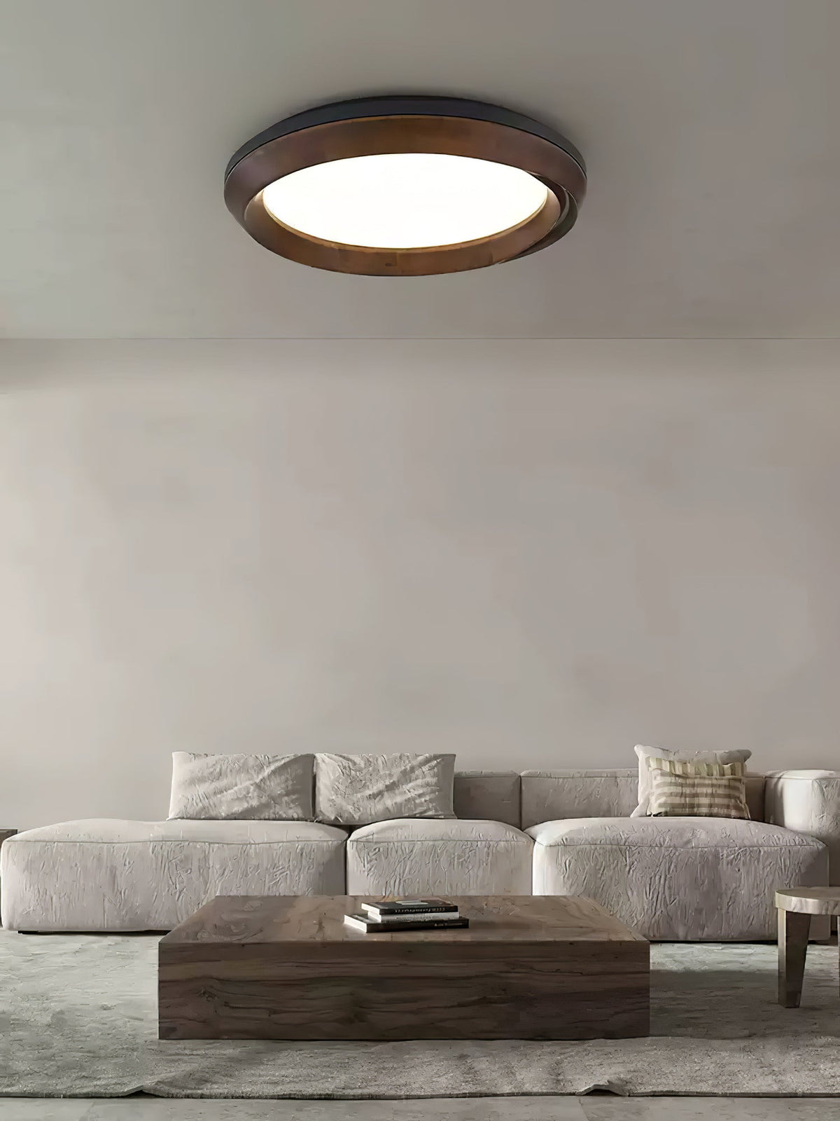 Aurdoreth Modern Minimalist Ripple Wood Ceiling Light