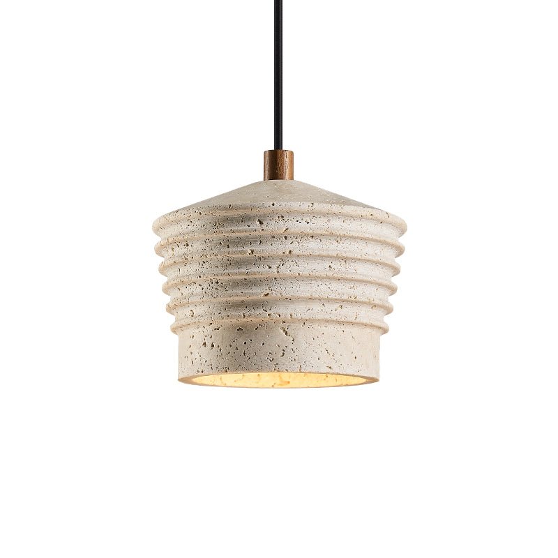 Hana Maison Ribbed Natural Yellow Travertine Pendant Lamp