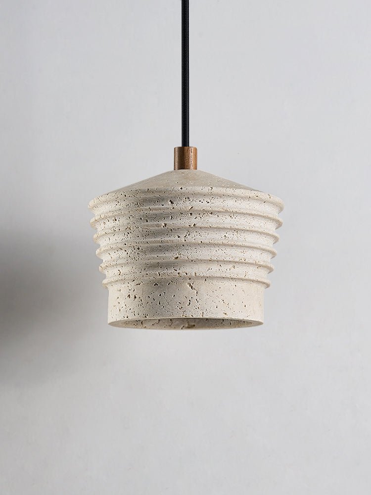 Hana Maison Ribbed Natural Yellow Travertine Pendant Lamp