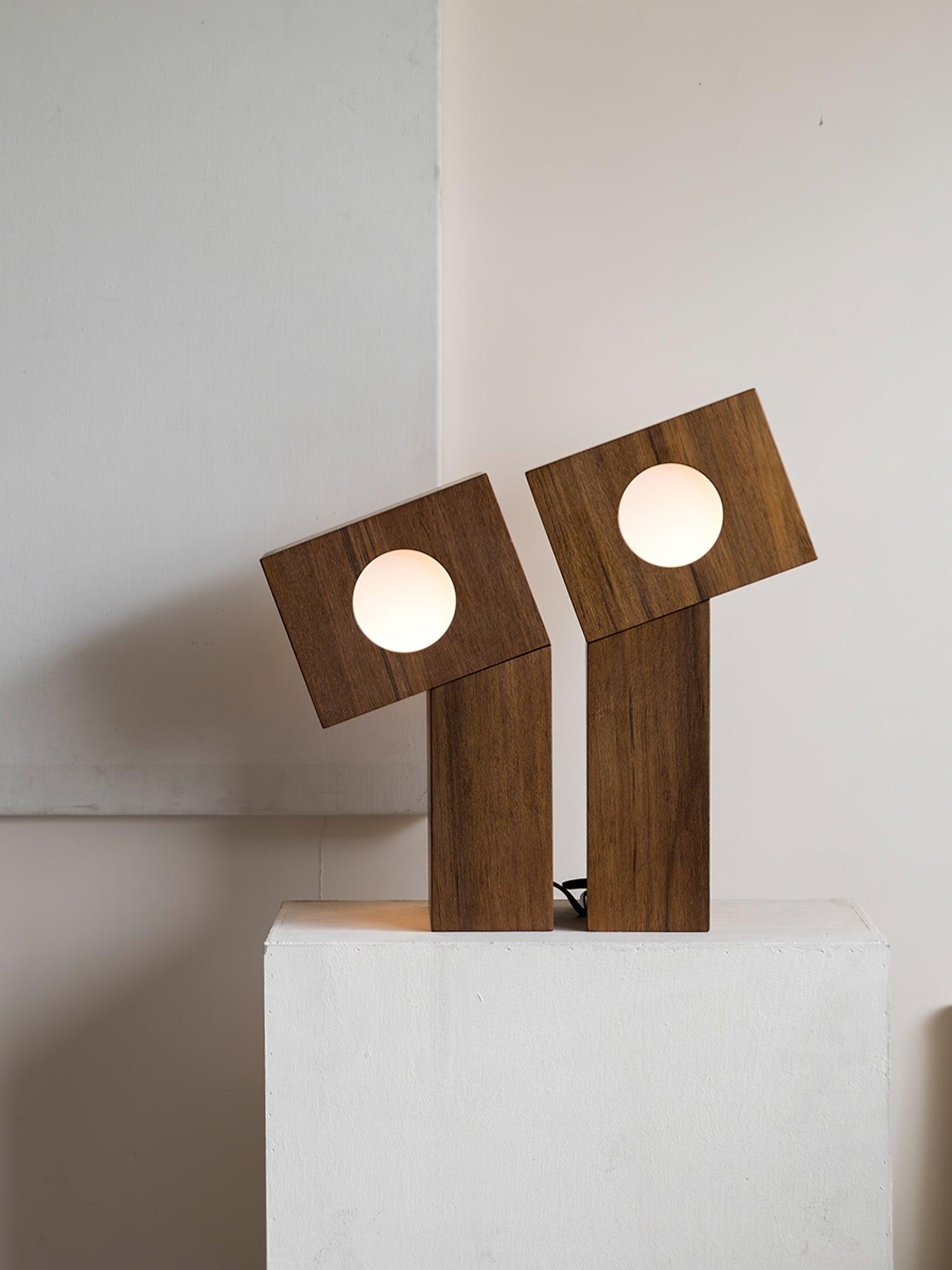 Geo Modern Wood Table Lamp