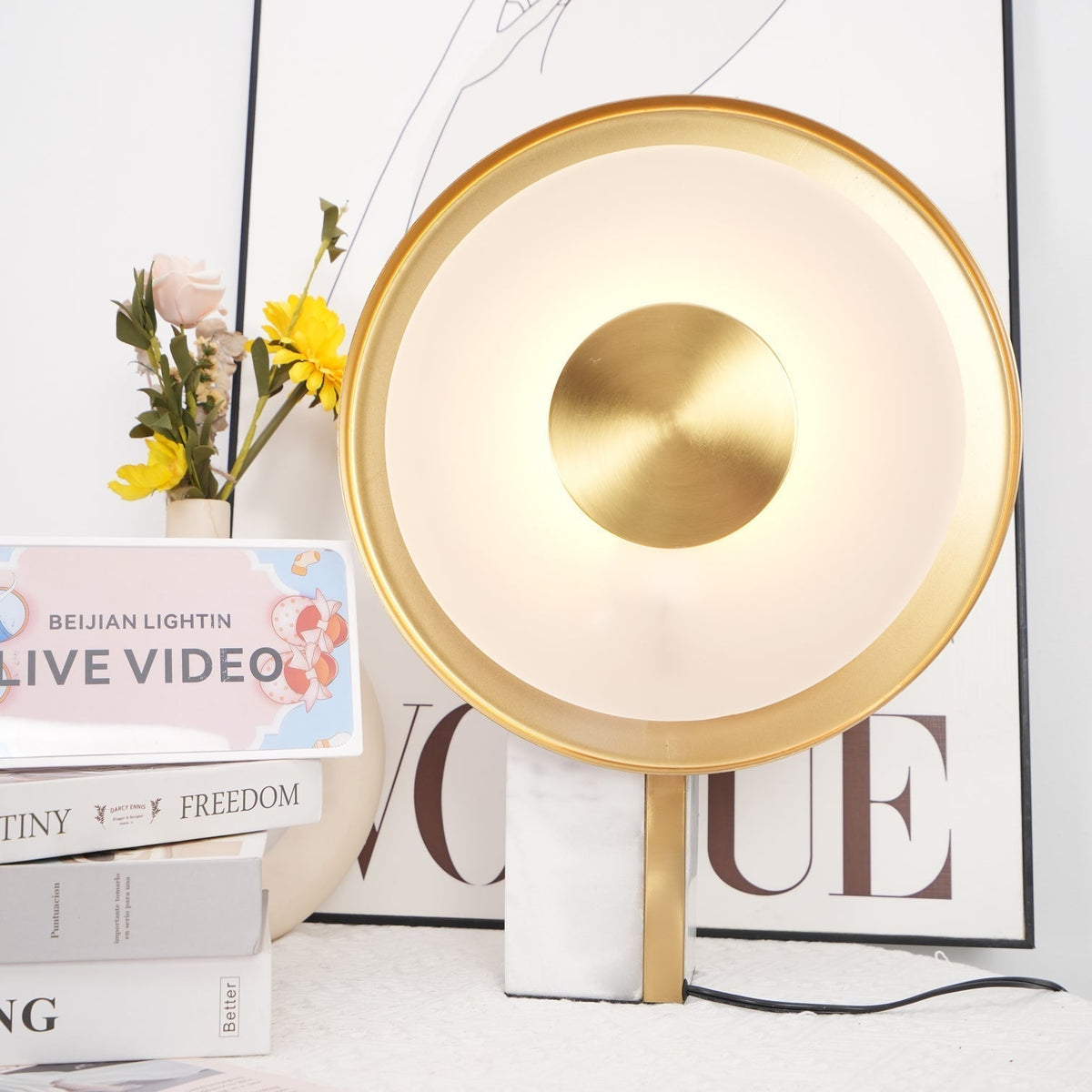 Tessain Marble Minimalist Table Lamp