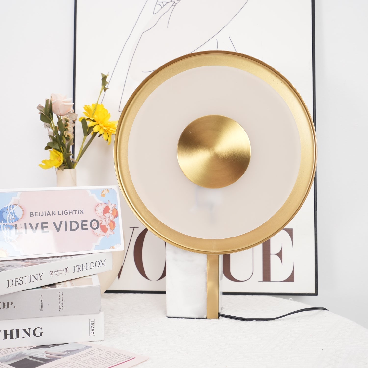 Tessain Marble Minimalist Table Lamp