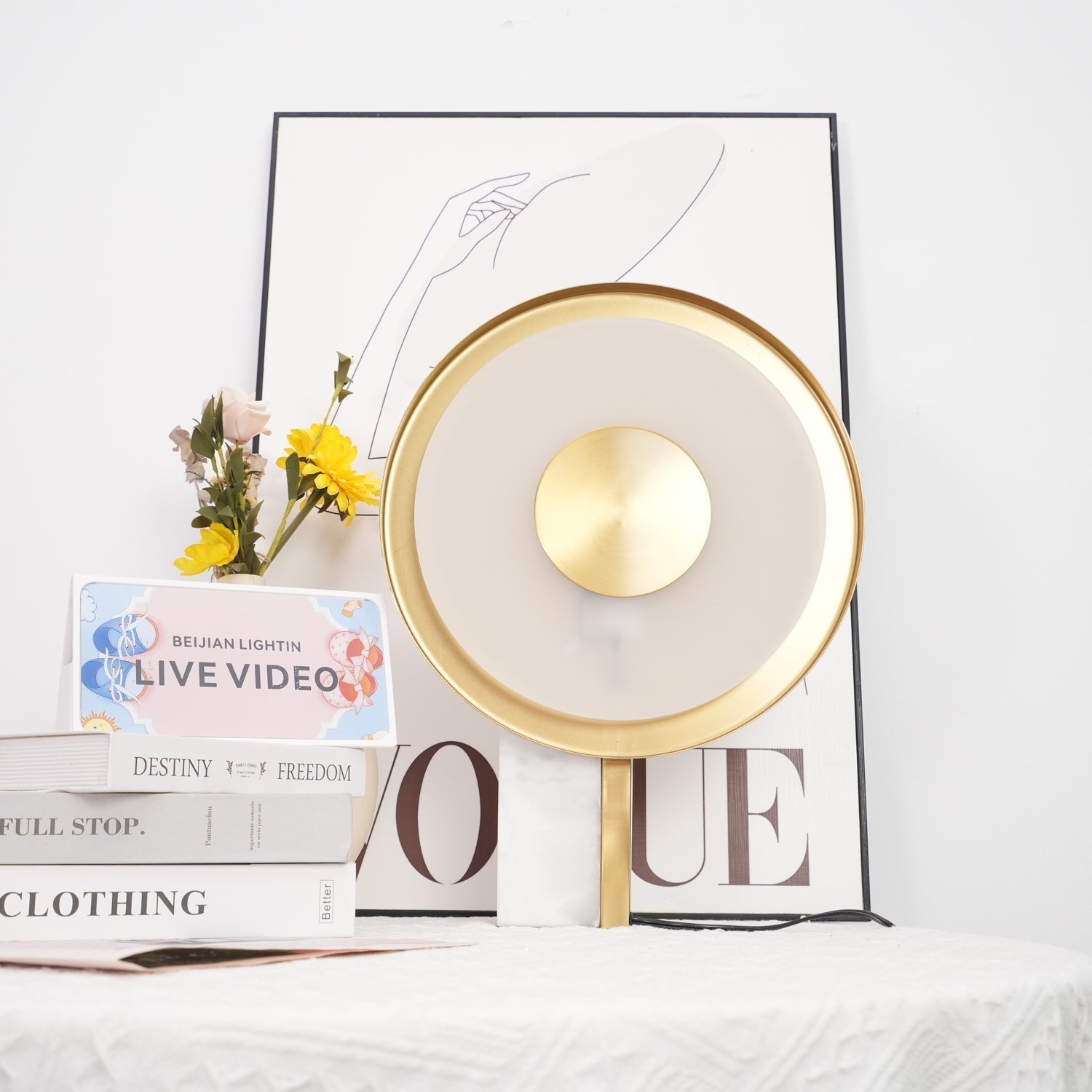 Tessain Marble Minimalist Table Lamp