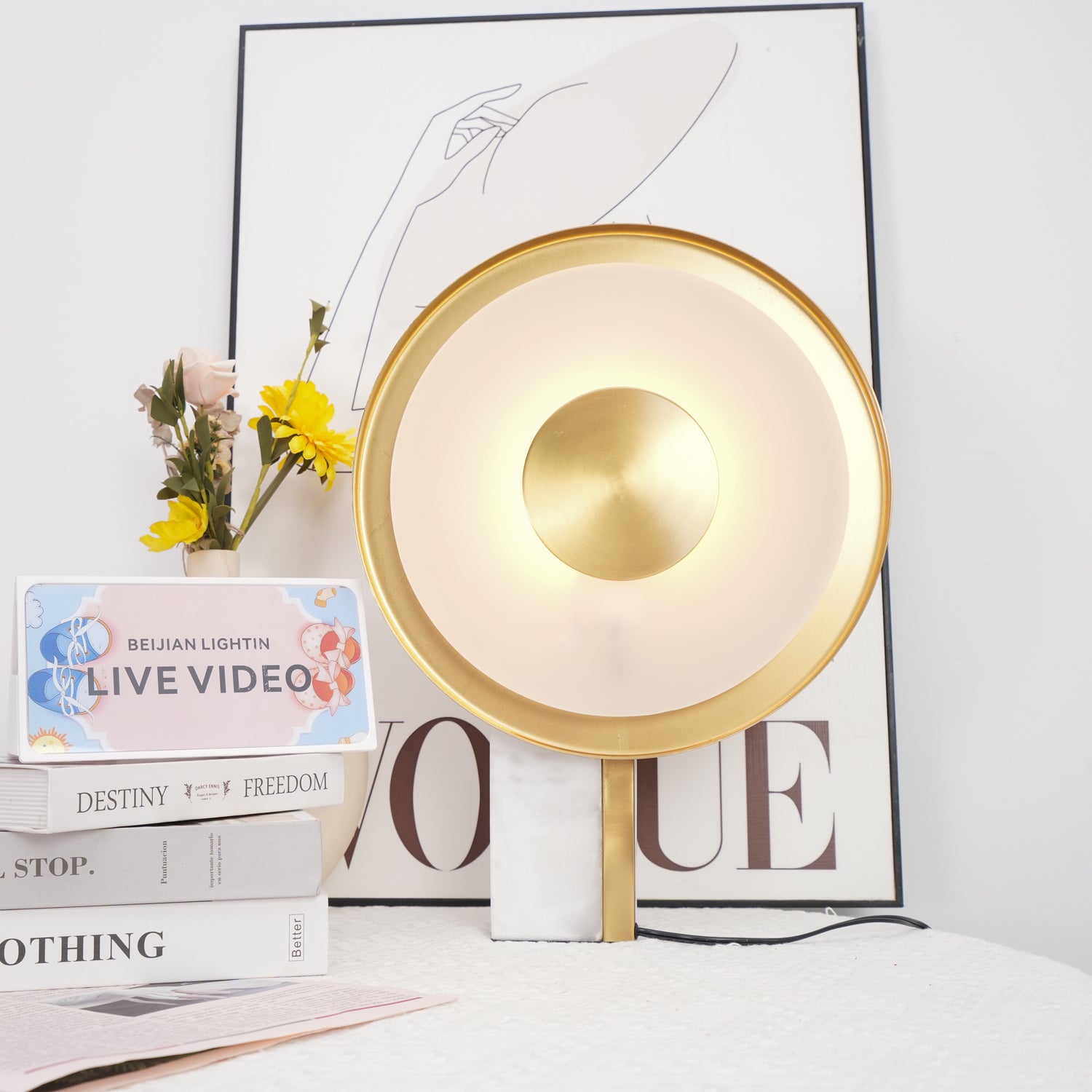 Tessain Marble Minimalist Table Lamp