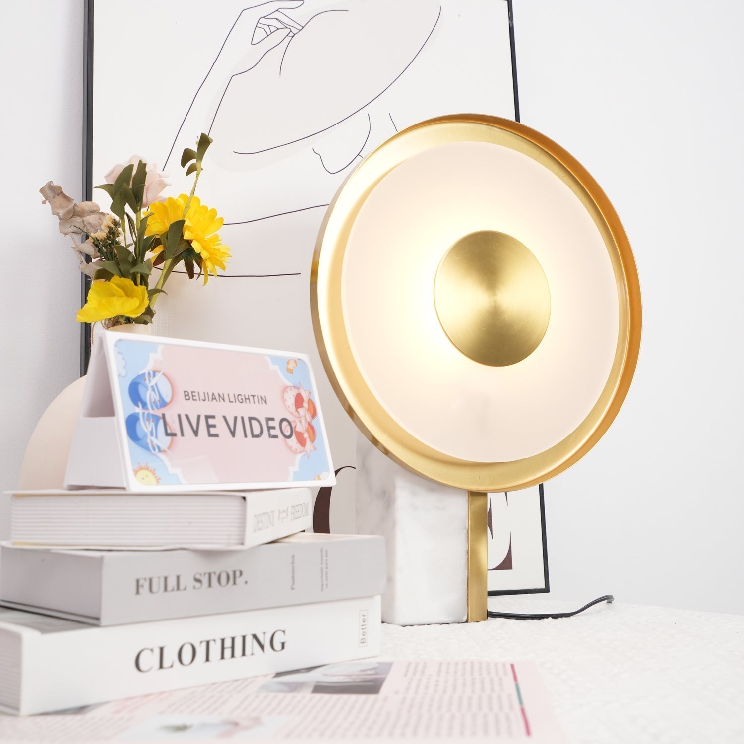 Tessain Marble Minimalist Table Lamp