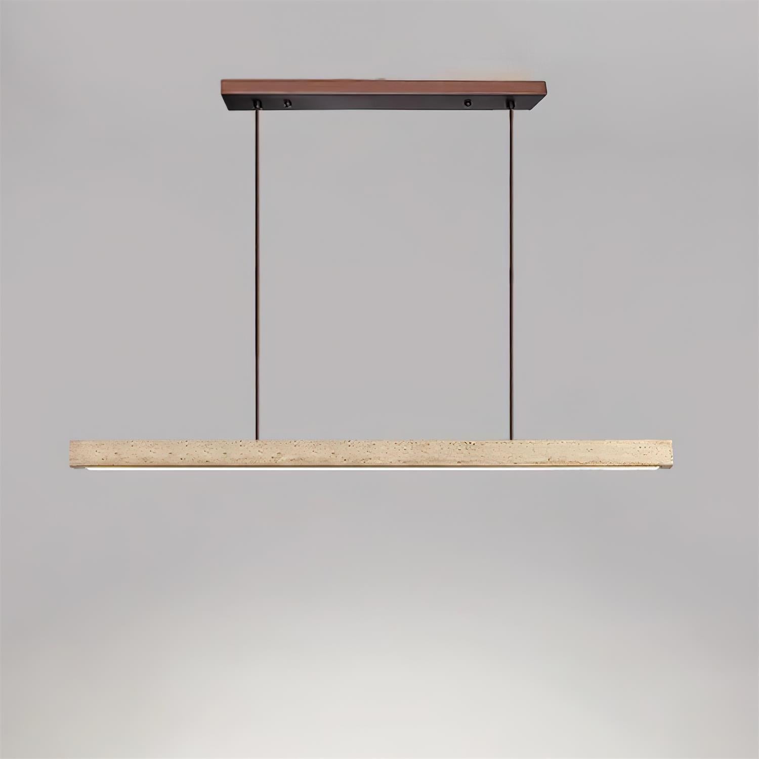 Delya Linear Travertine Pendant Lamp - Neutral Decor