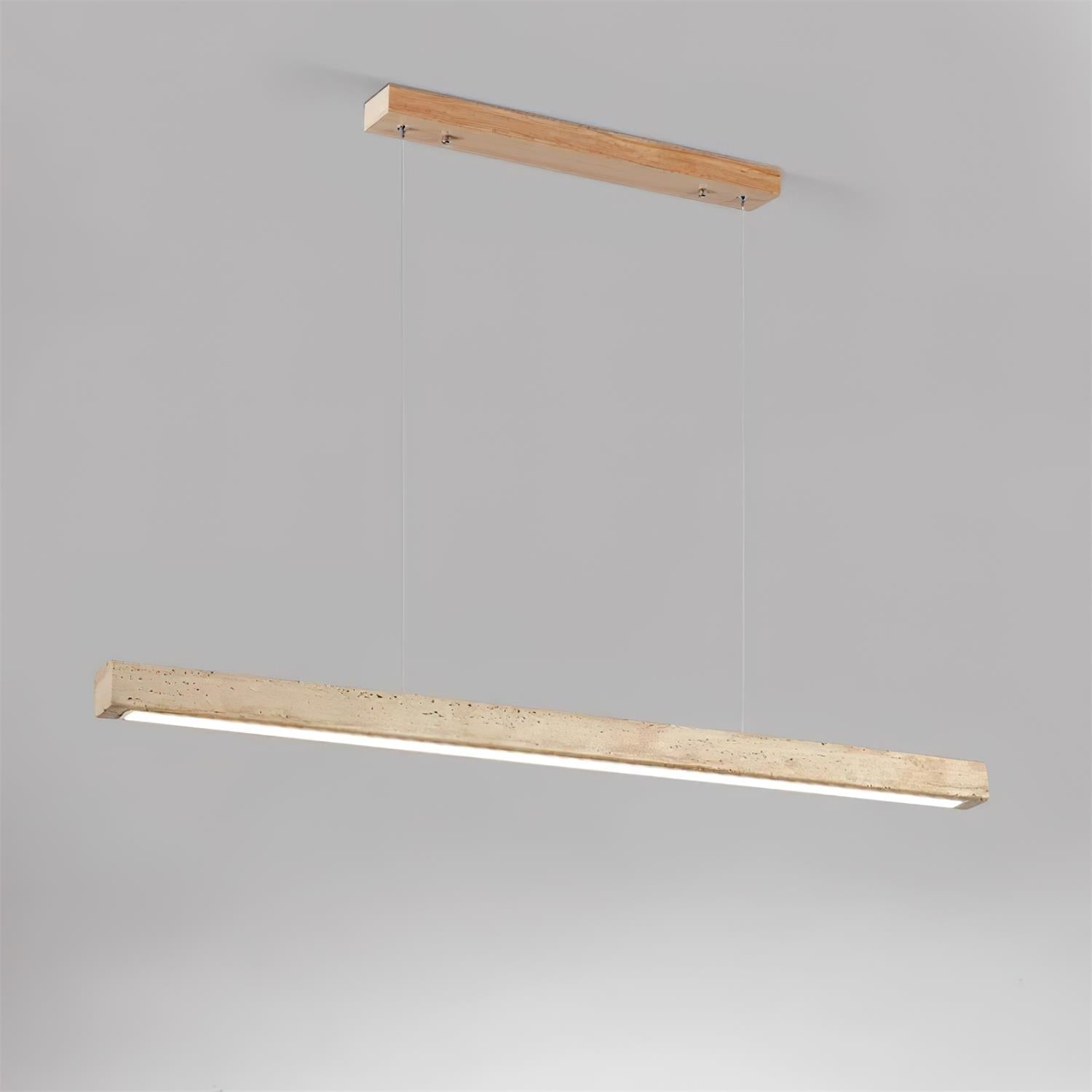 Delya Linear Travertine Pendant Lamp - Neutral Decor