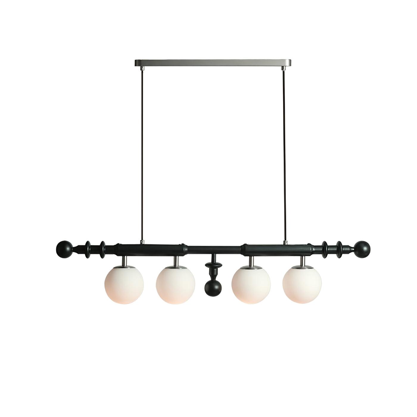 Elvalelle Chandelier Roman Column Walnut Wood Glass