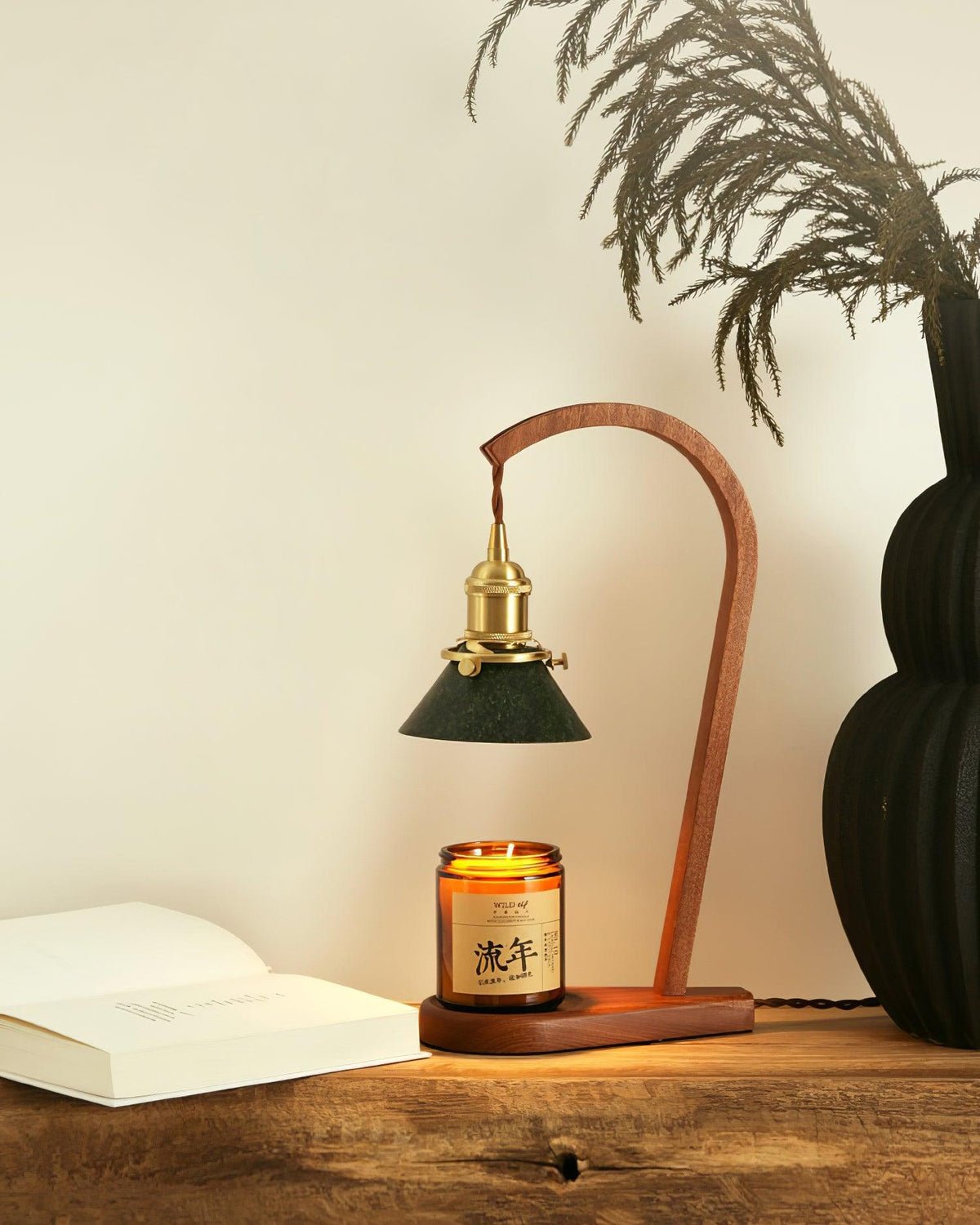 Aldorira Wood Mid-Century Modern Table Lamp