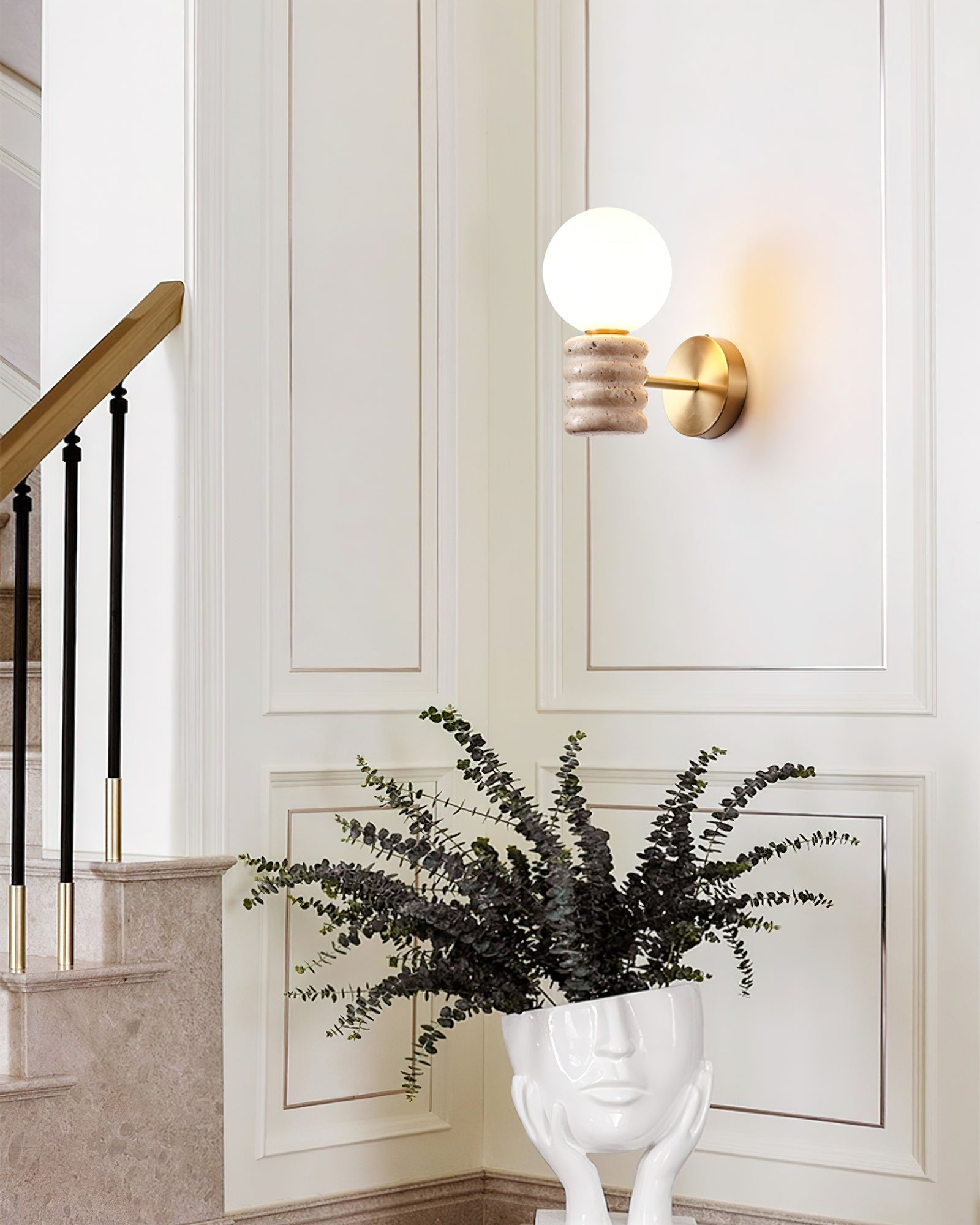 Zevelara Stacked Travertine Wall Light