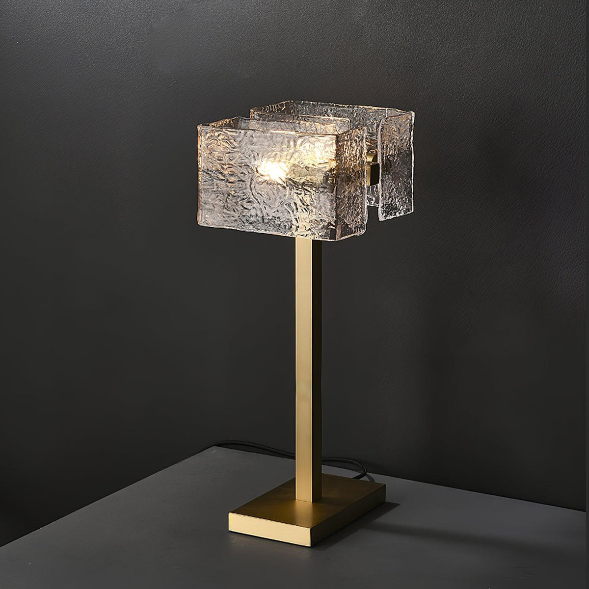 Blyn Brass Glass Artistic Table Lamp