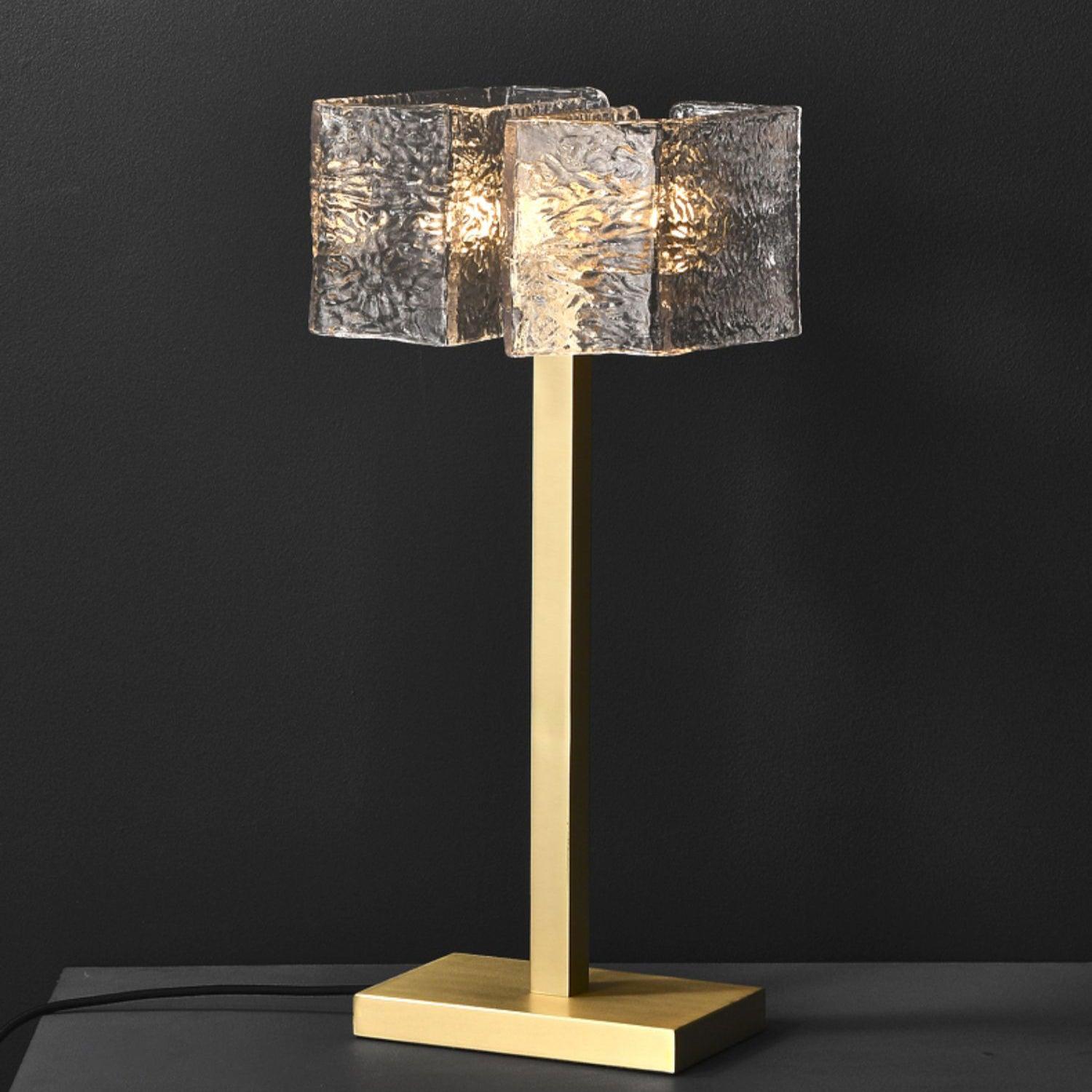Blyn Brass Glass Artistic Table Lamp