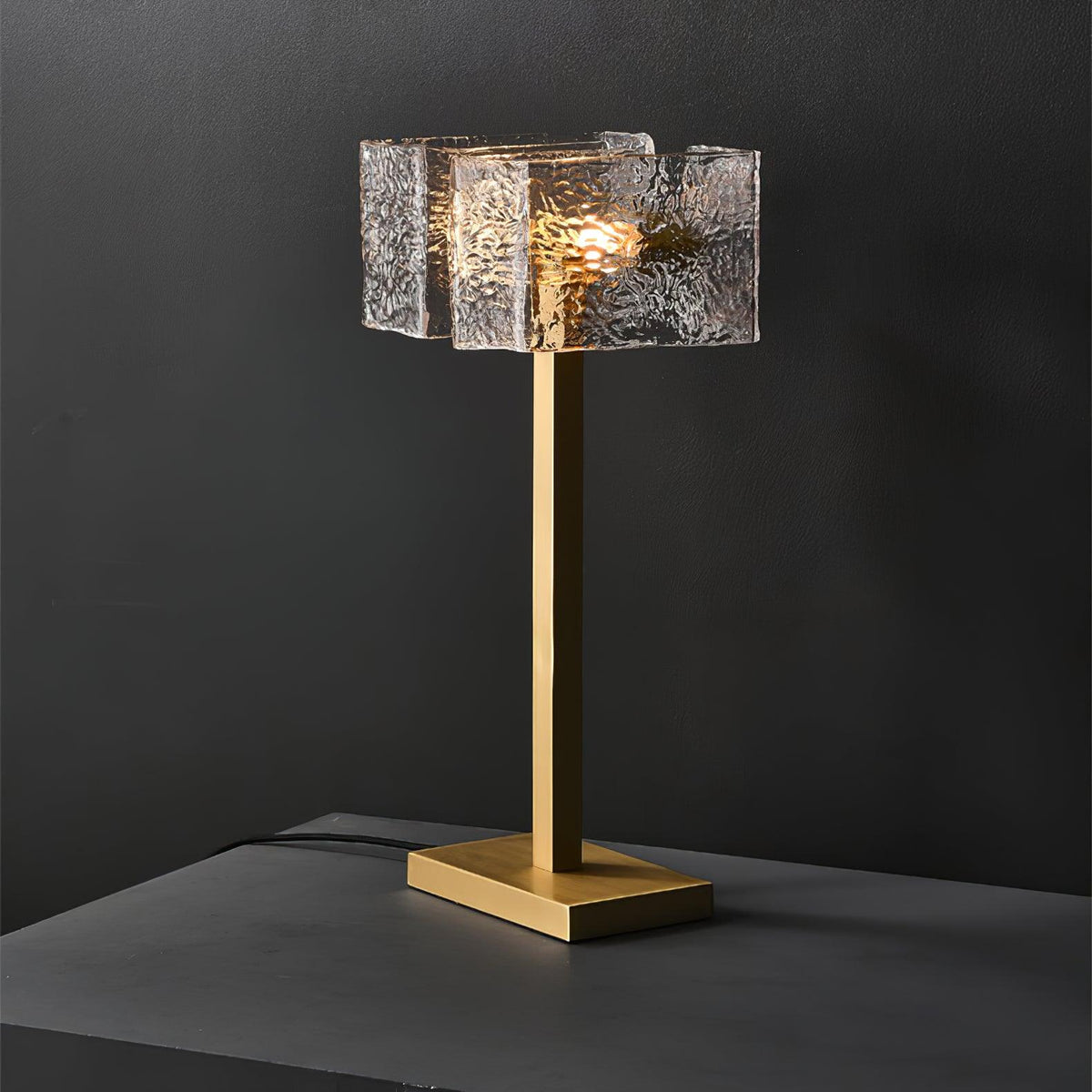 Blyn Brass Glass Artistic Table Lamp