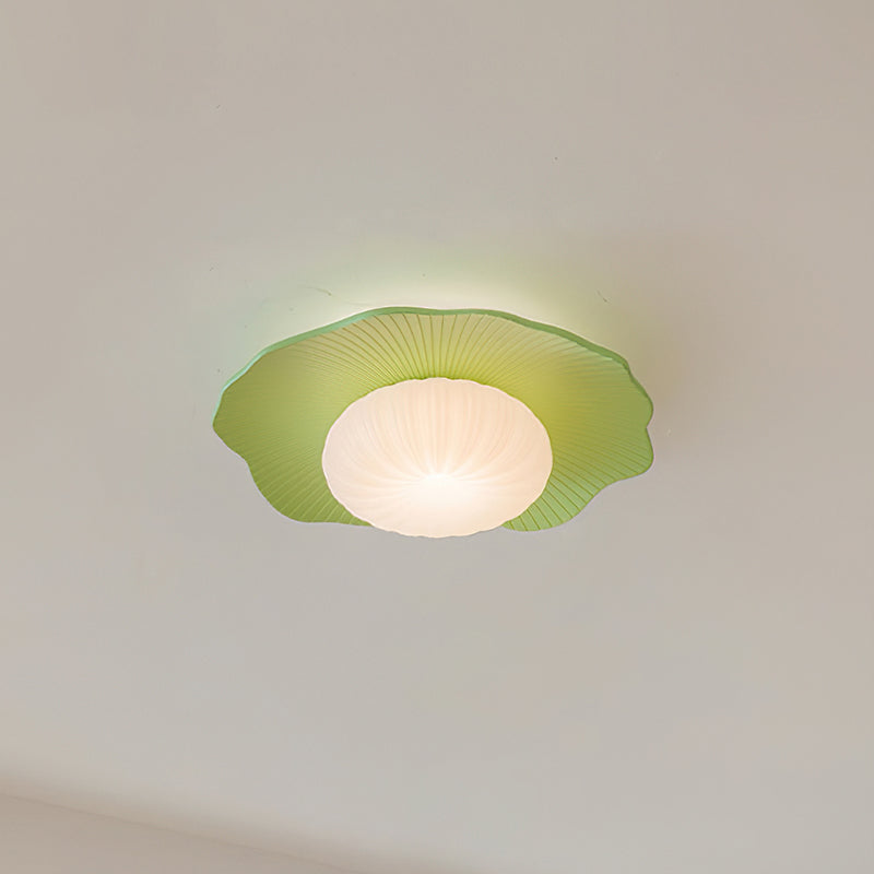 Ceiling Light Scalloped Resin Disc Playful Interiors - Neutral Decor
