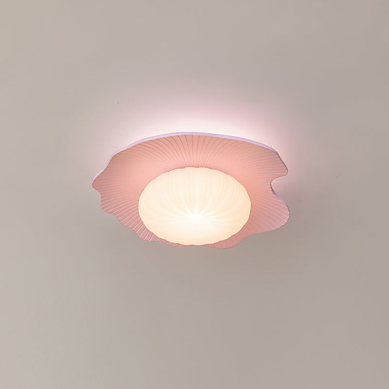 Ceiling Light Scalloped Resin Disc Playful Interiors - Neutral Decor