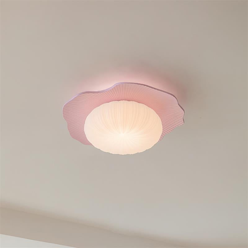 Ceiling Light Scalloped Resin Disc Playful Interiors - Neutral Decor