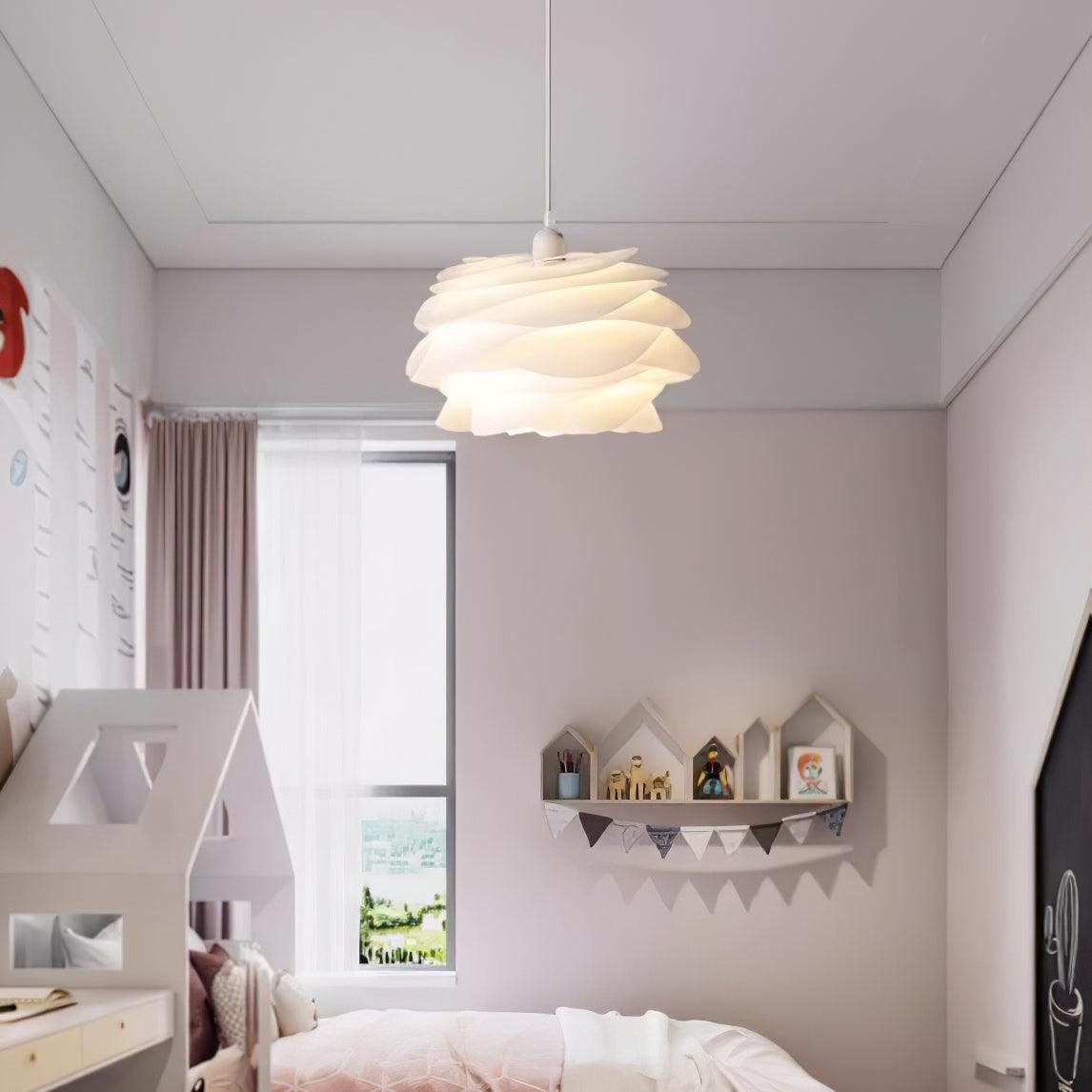 Solara Pendant Lamp PVC Rose Floral Layered Romantic - Neutral Decor