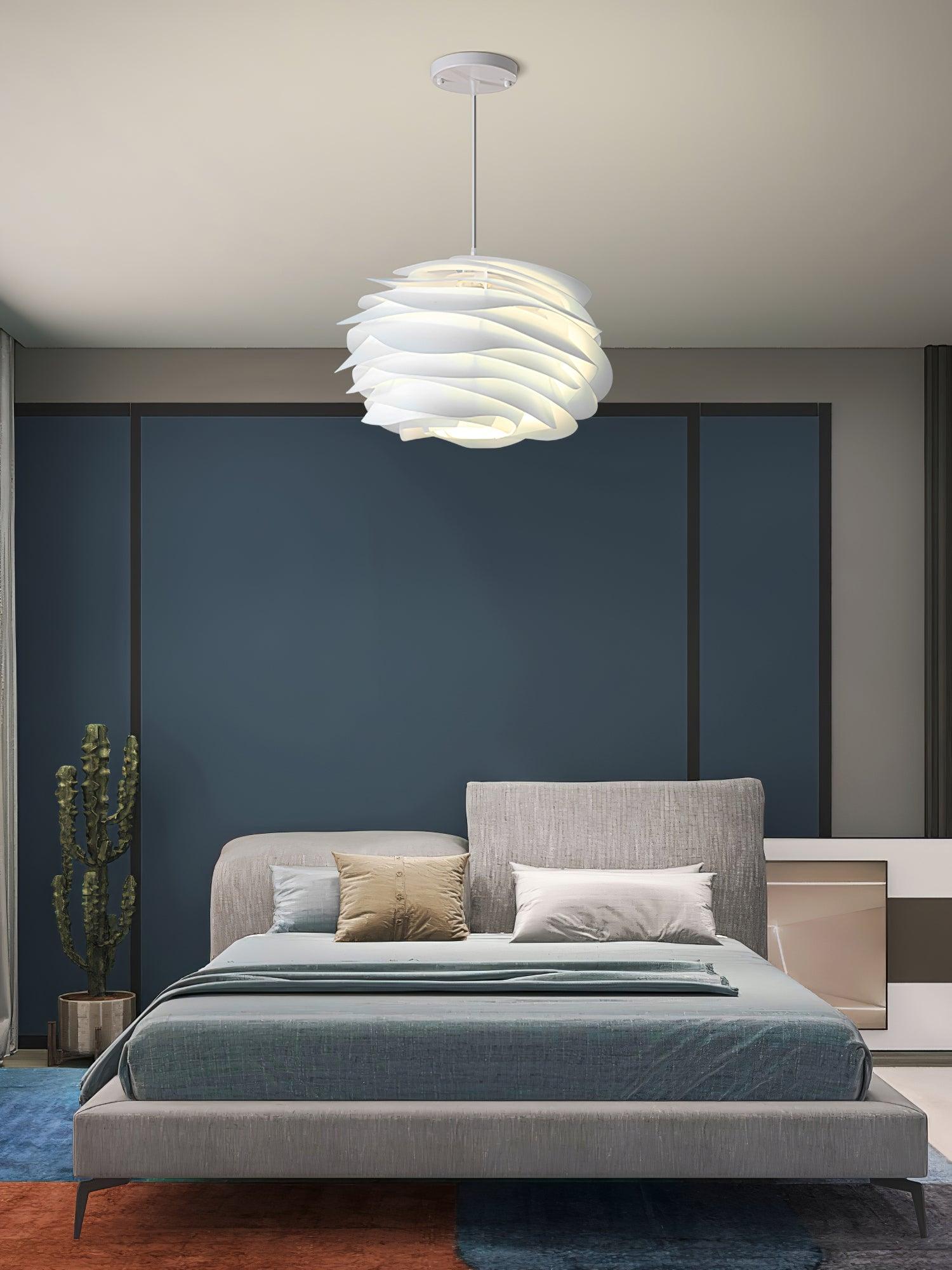 Solara Pendant Lamp PVC Rose Floral Layered Romantic - Neutral Decor
