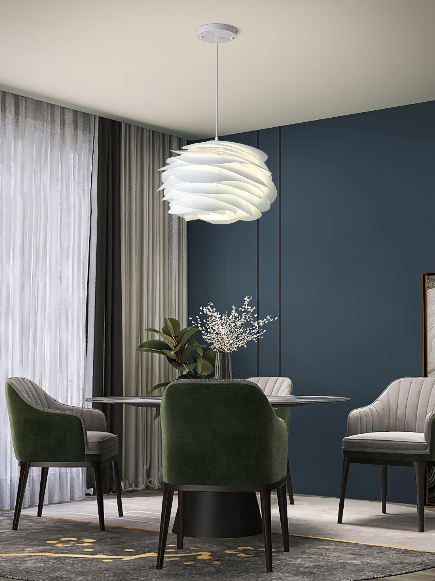 Solara Pendant Lamp PVC Rose Floral Layered Romantic - Neutral Decor