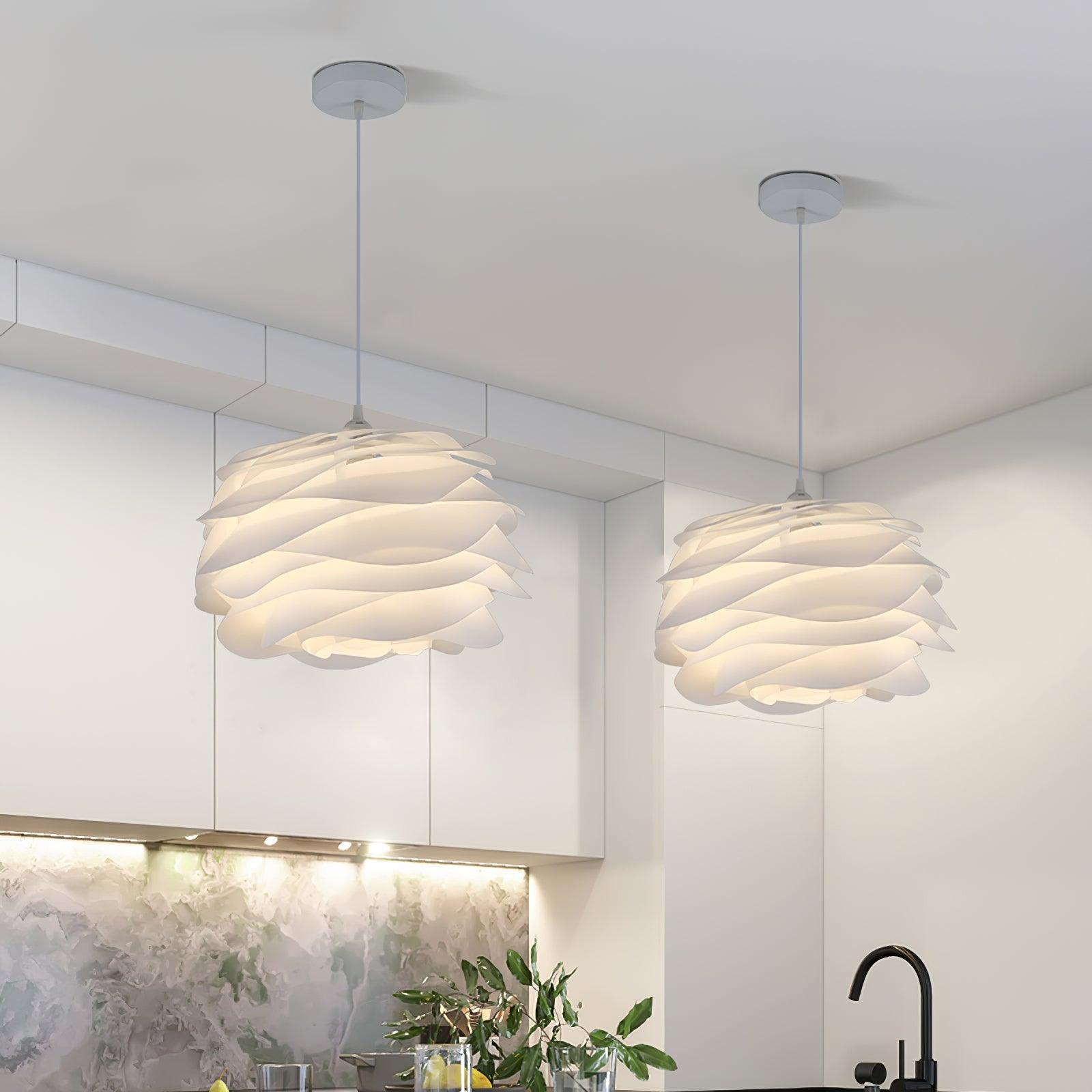 Solara Pendant Lamp PVC Rose Floral Layered Romantic - Neutral Decor