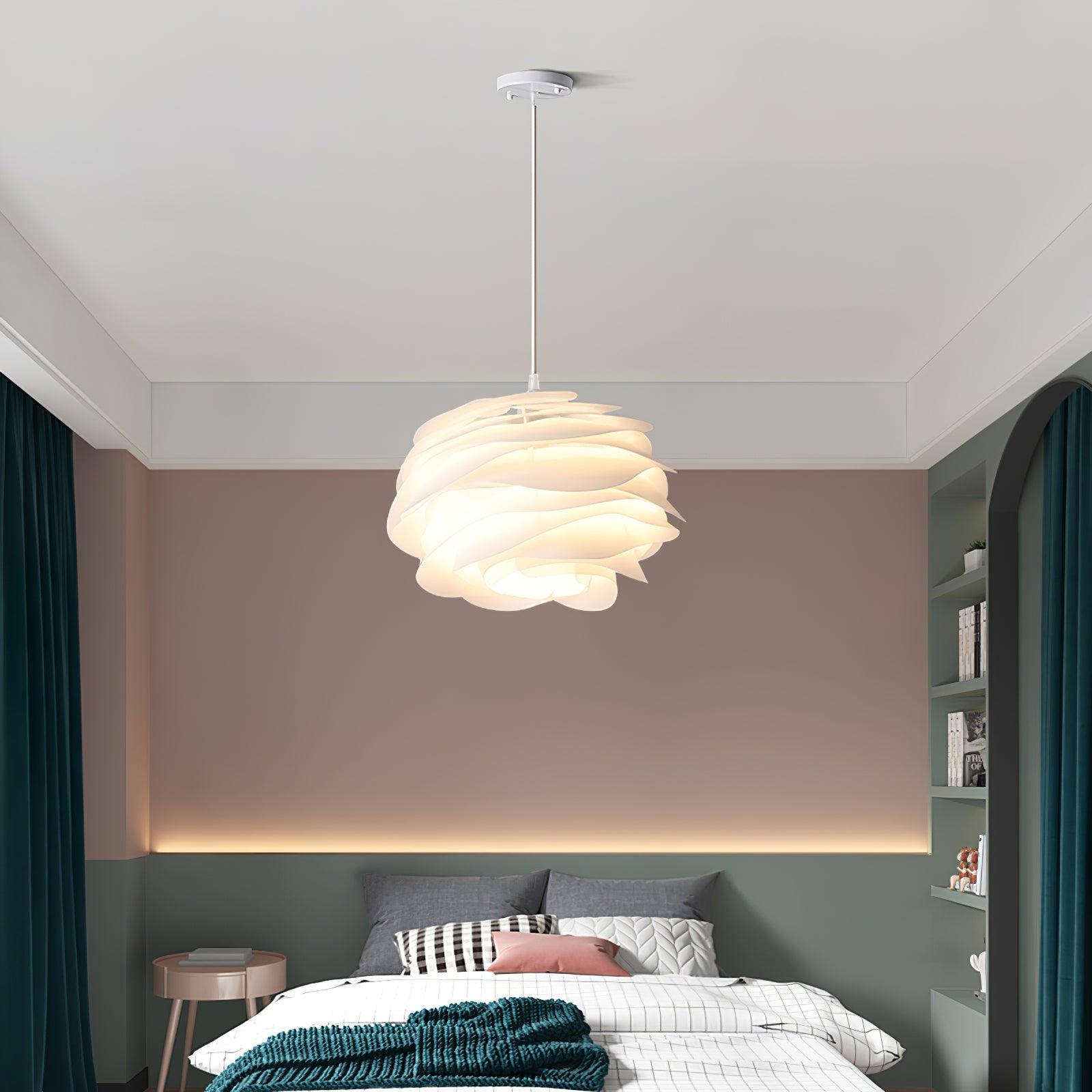 Solara Pendant Lamp PVC Rose Floral Layered Romantic - Neutral Decor