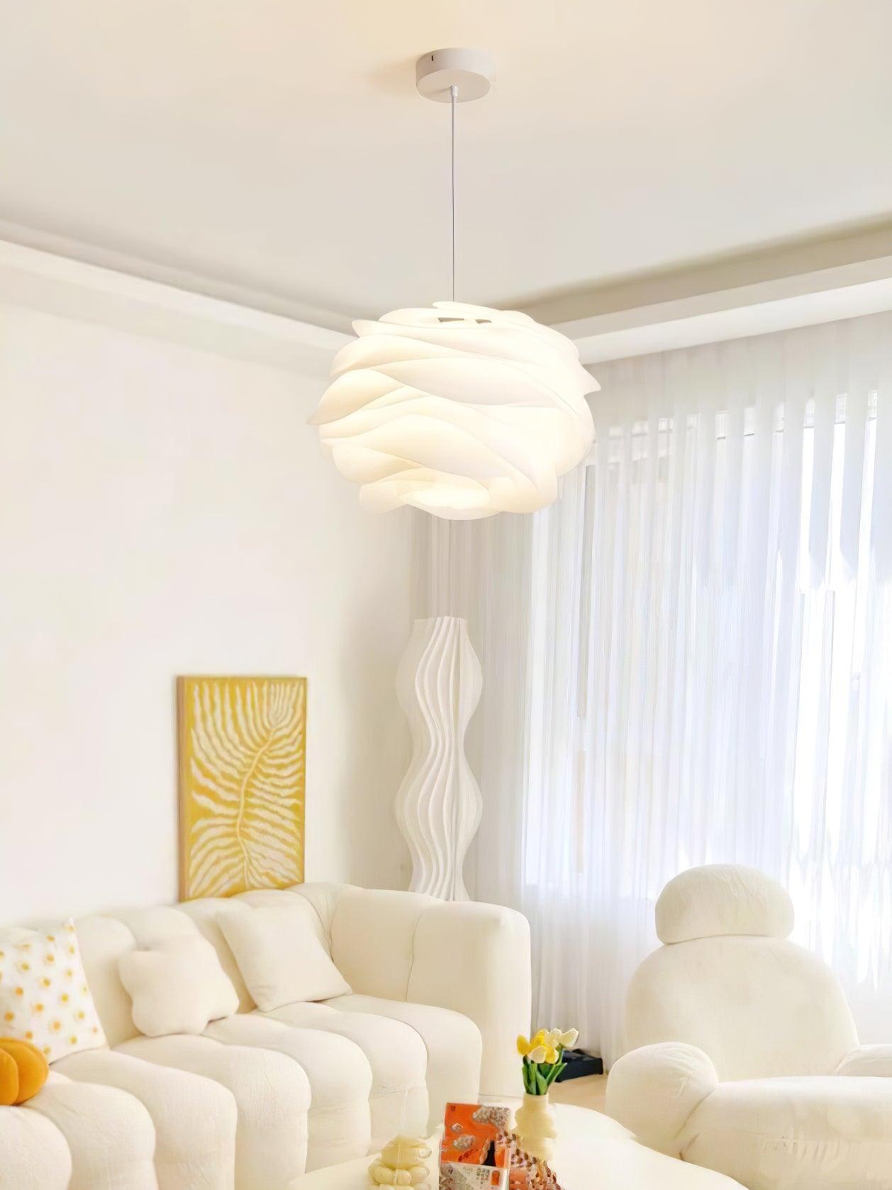 Solara Pendant Lamp PVC Rose Floral Layered Romantic - Neutral Decor