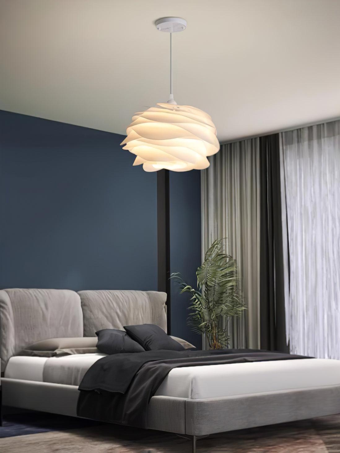 Solara Pendant Lamp PVC Rose Floral Layered Romantic - Neutral Decor