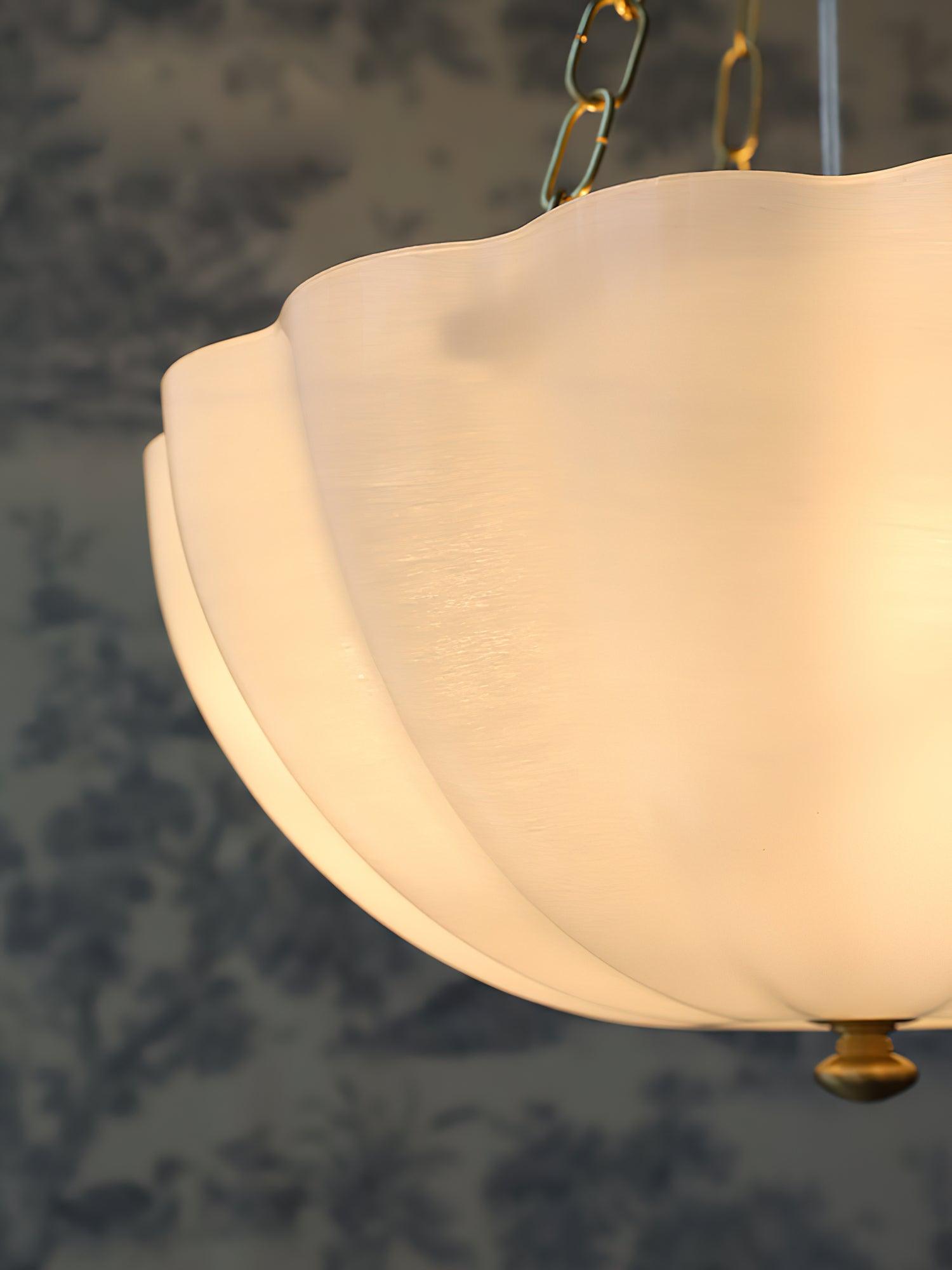 Voriq Chandelier Glass Bowl Brass Chain