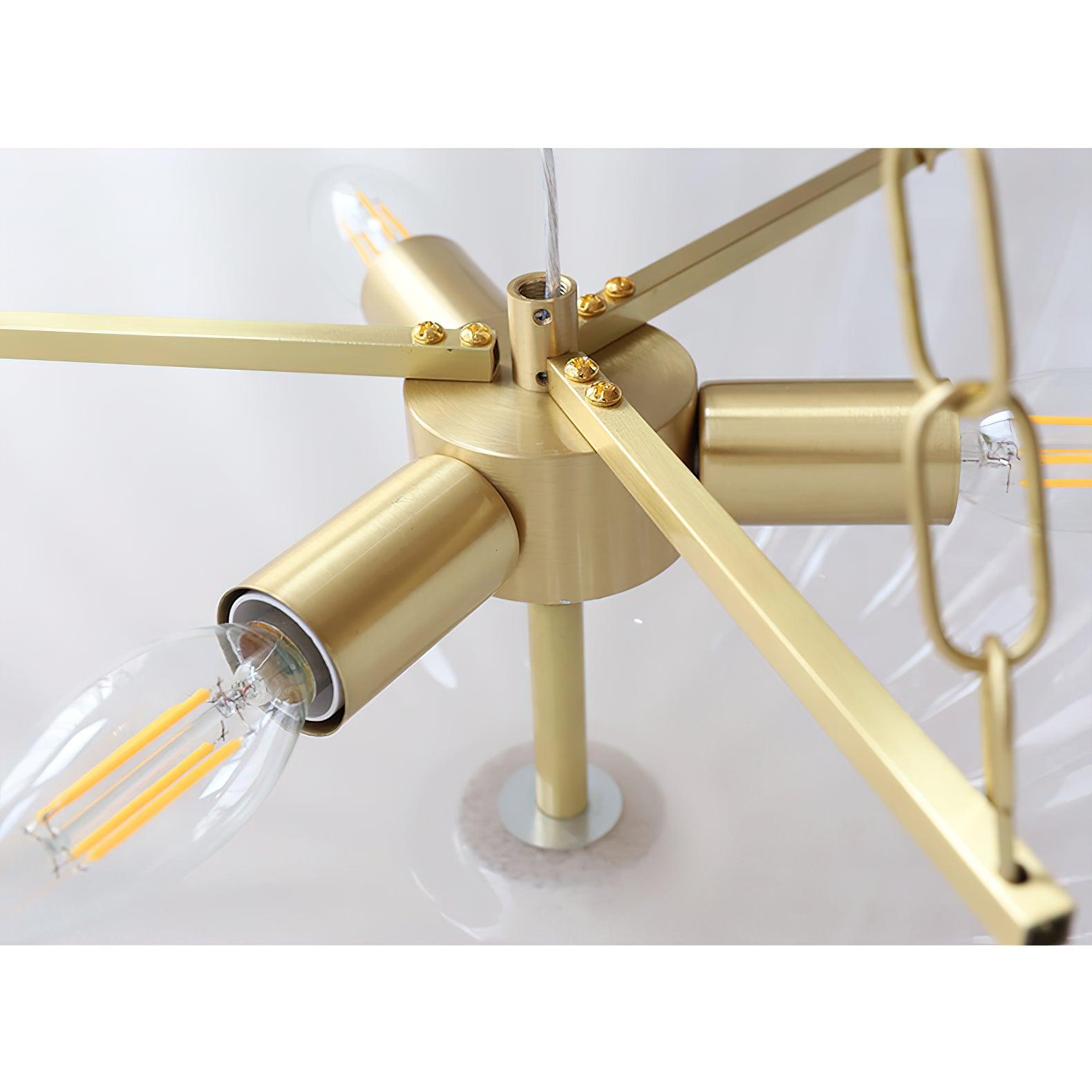 Voriq Chandelier Glass Bowl Brass Chain