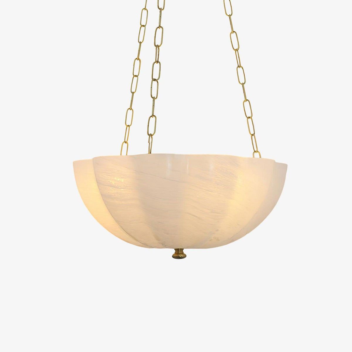 Voriq Chandelier Glass Bowl Brass Chain