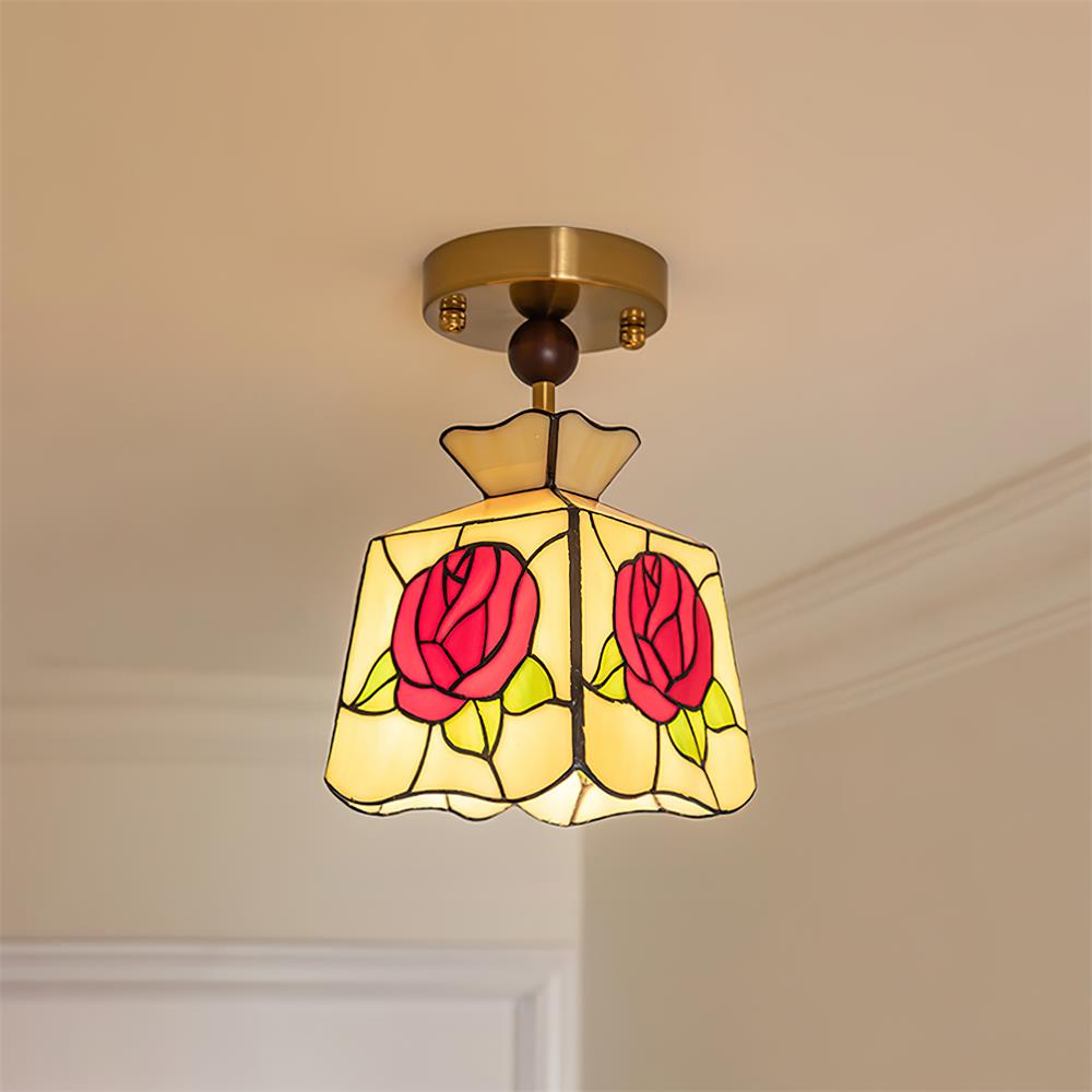 Joviel Tiffany Rose Ceiling Light - Neutral Decor