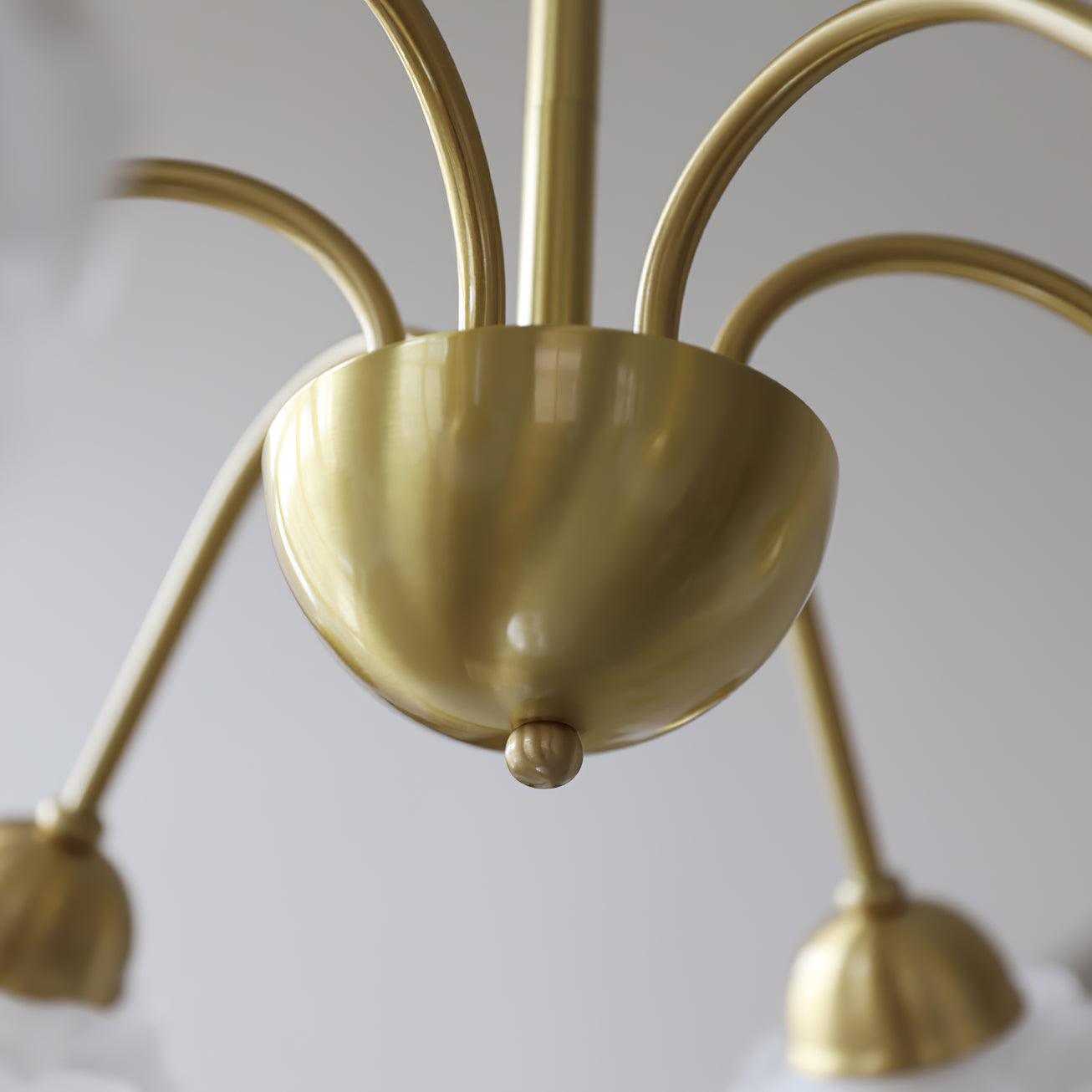 Brenis Chandelier Brass Glass Rose Floral