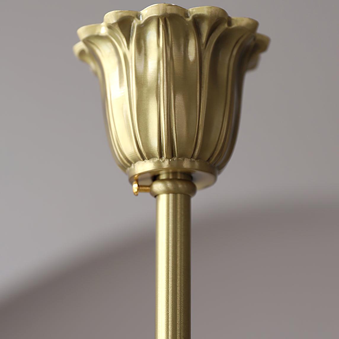 Lustra Chandelier Brass Glass Rose Floral - Neutral Decor