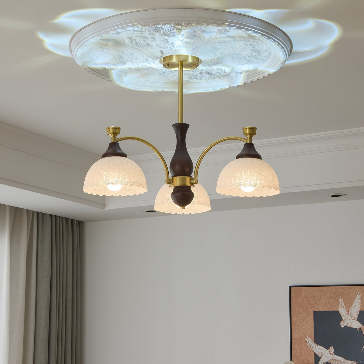 Avvynila Traditional Elegance Vintage Brass Wood Chandelier