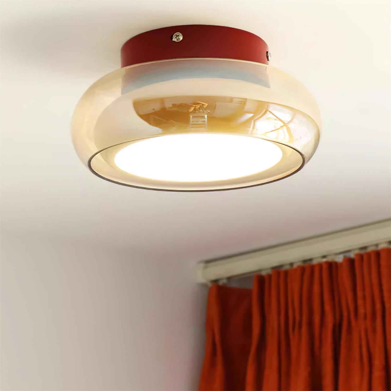 June Retro Glass Flush Mount Ceiling Light - Neutral Decor