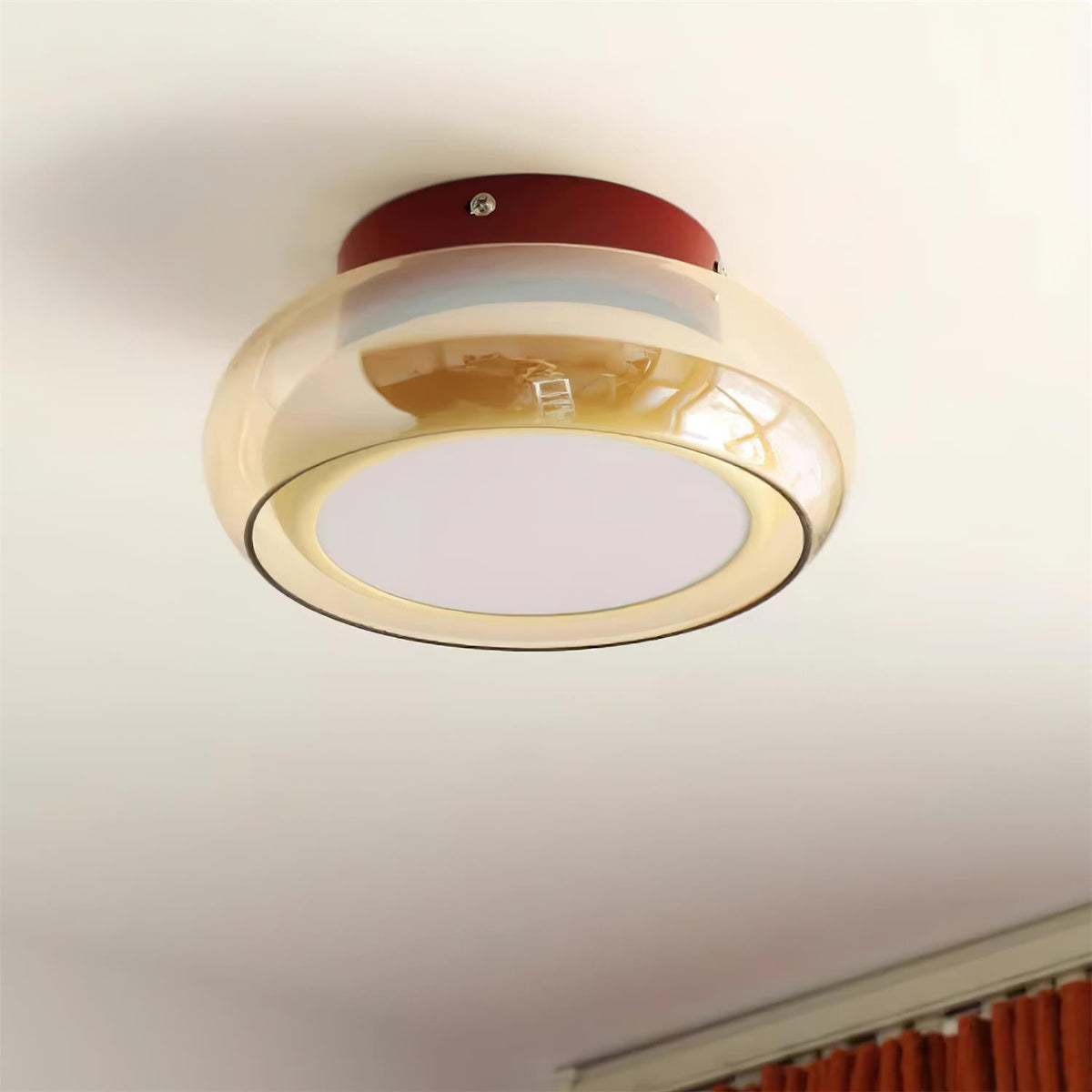 June Retro Glass Flush Mount Ceiling Light - Neutral Decor