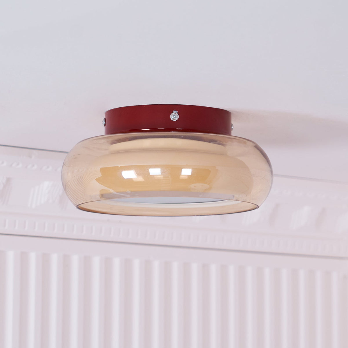 June Retro Glass Flush Mount Ceiling Light - Neutral Decor