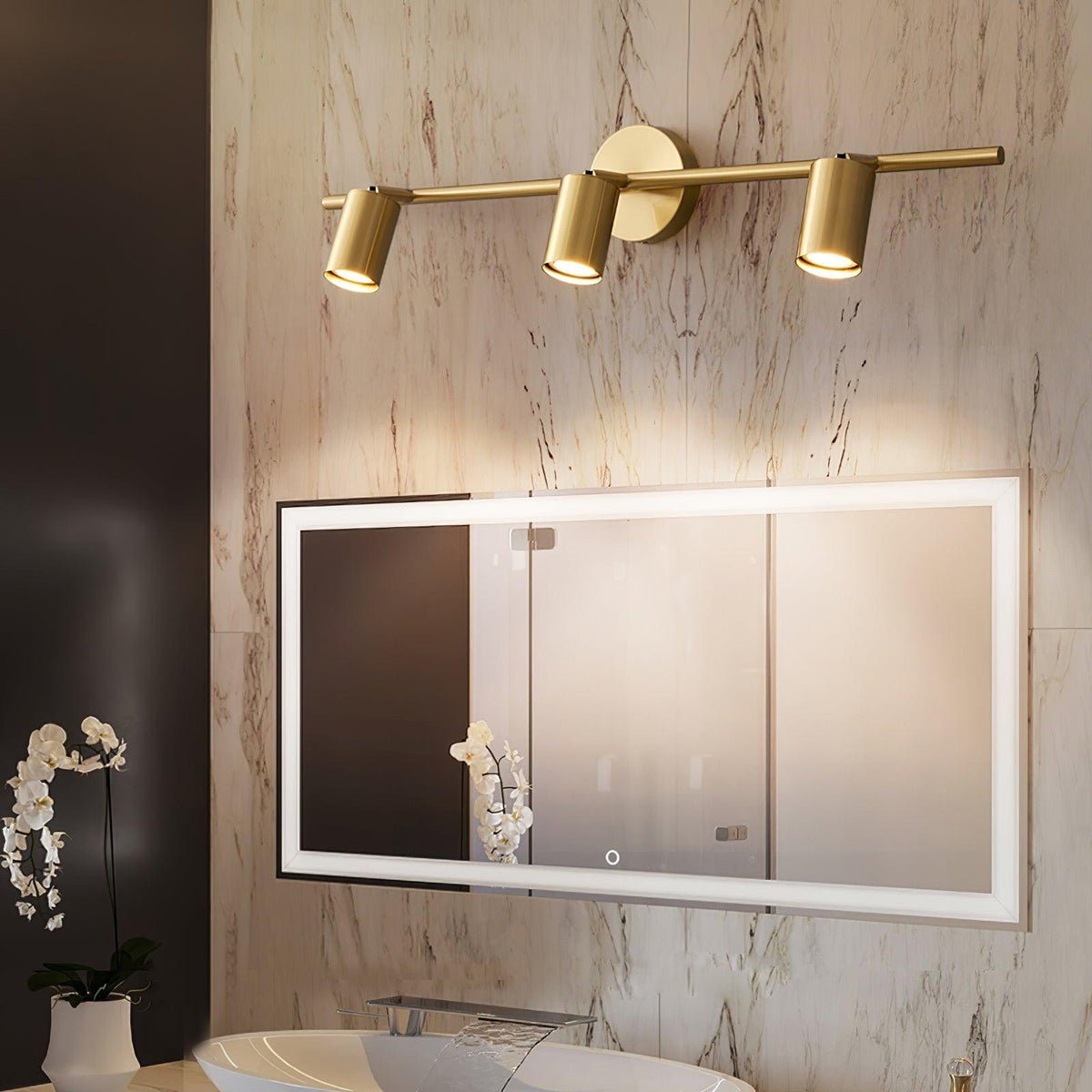 Grover Rotatable Brass Spotlight Wall Light