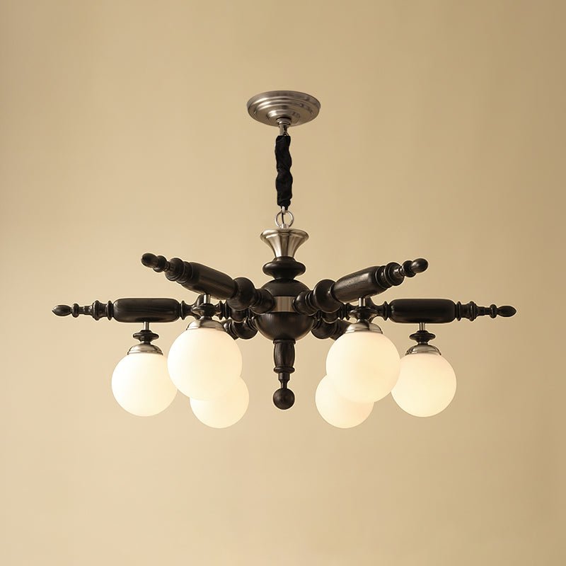 Olvenir Rustic Wood Glass Chandelier