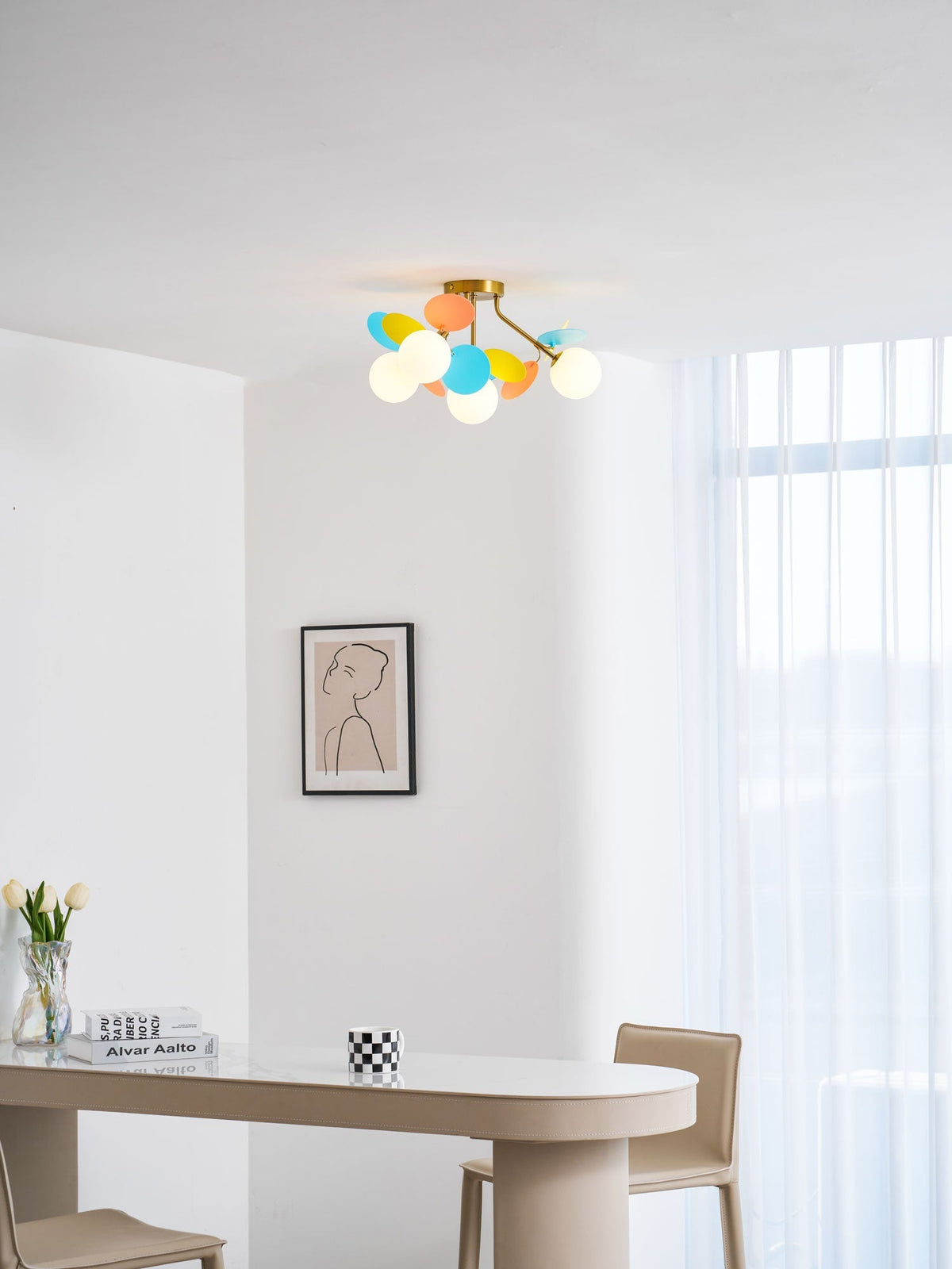 Fioragrove Round Macaron Flush Mount Ceiling Light