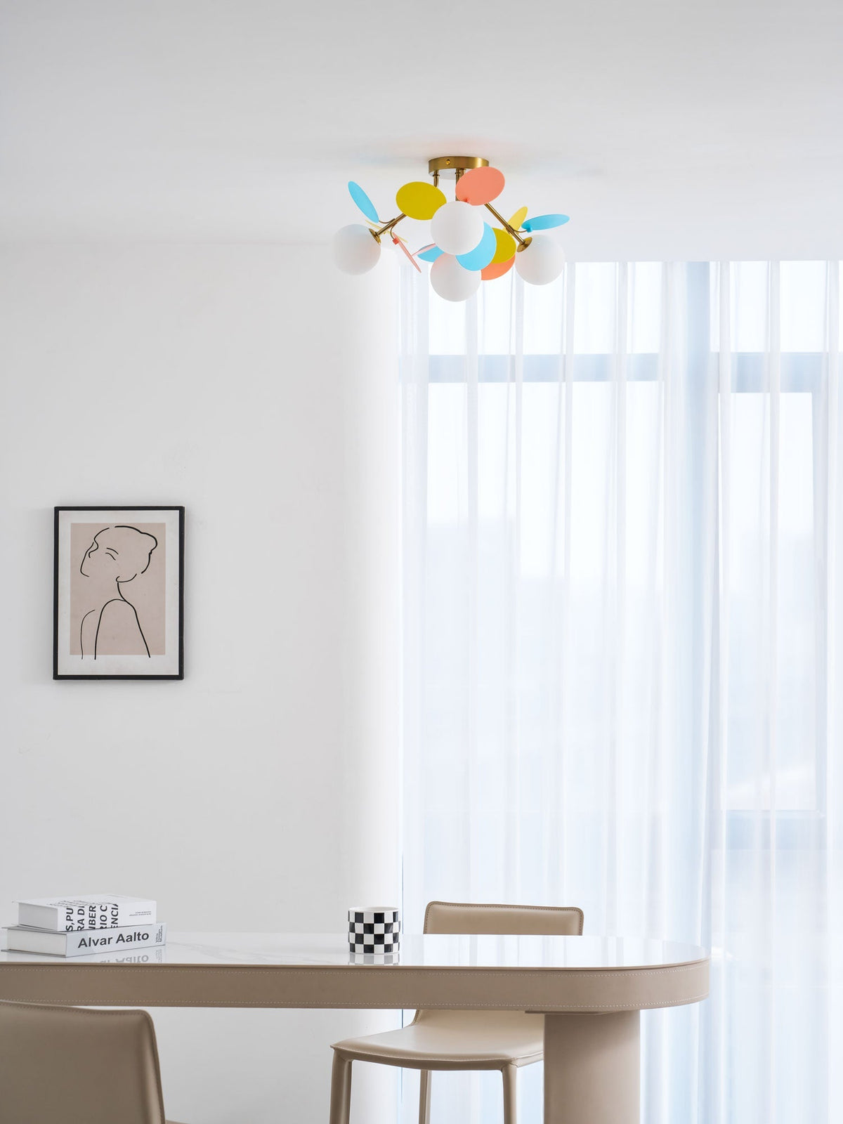 Fioragrove Round Macaron Flush Mount Ceiling Light