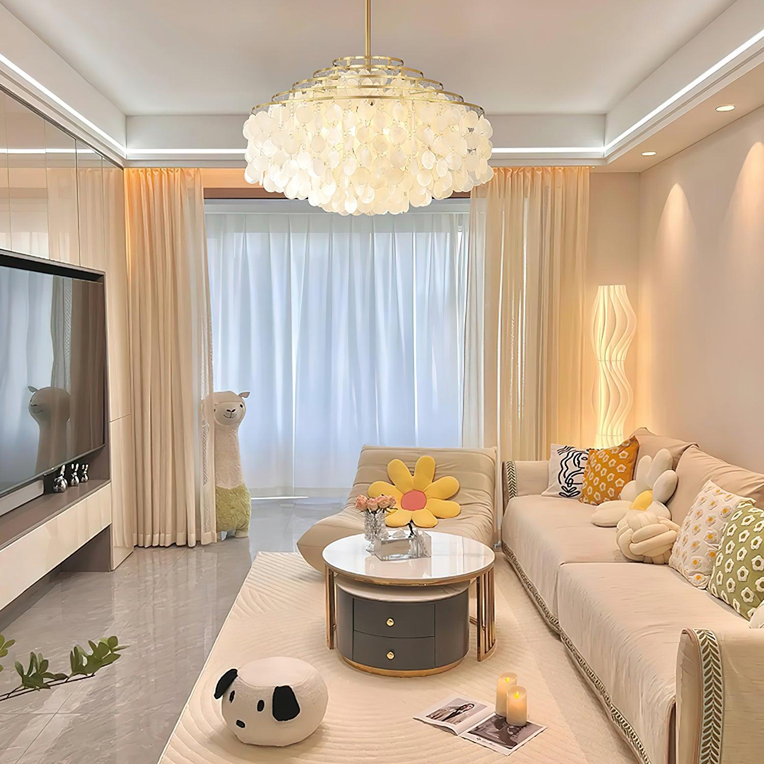 Vana Pendant Lamp Round Shell Chrome