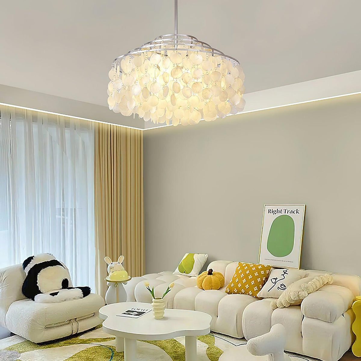 Vana Pendant Lamp Round Shell Chrome