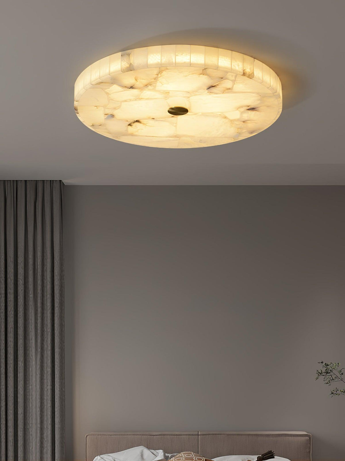Norshire Round Alabaster Flush Mount Ceiling Light