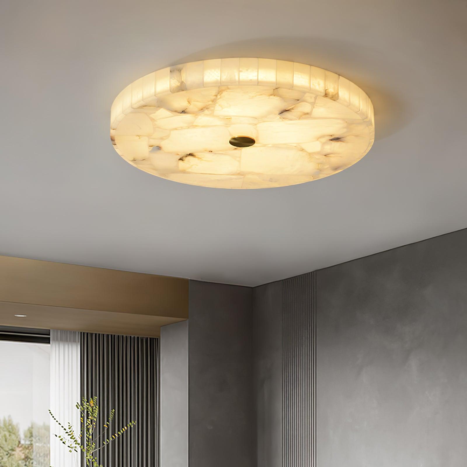 Norshire Round Alabaster Flush Mount Ceiling Light