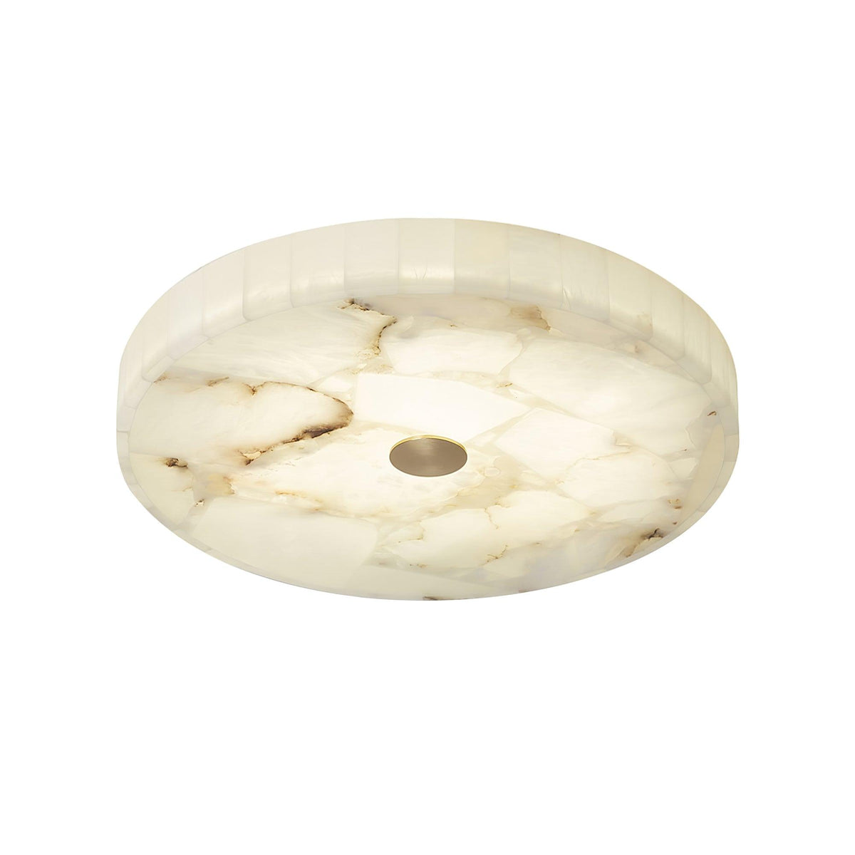 Ciphayra Minimalist Alabaster Round Flushmount Ceiling Light