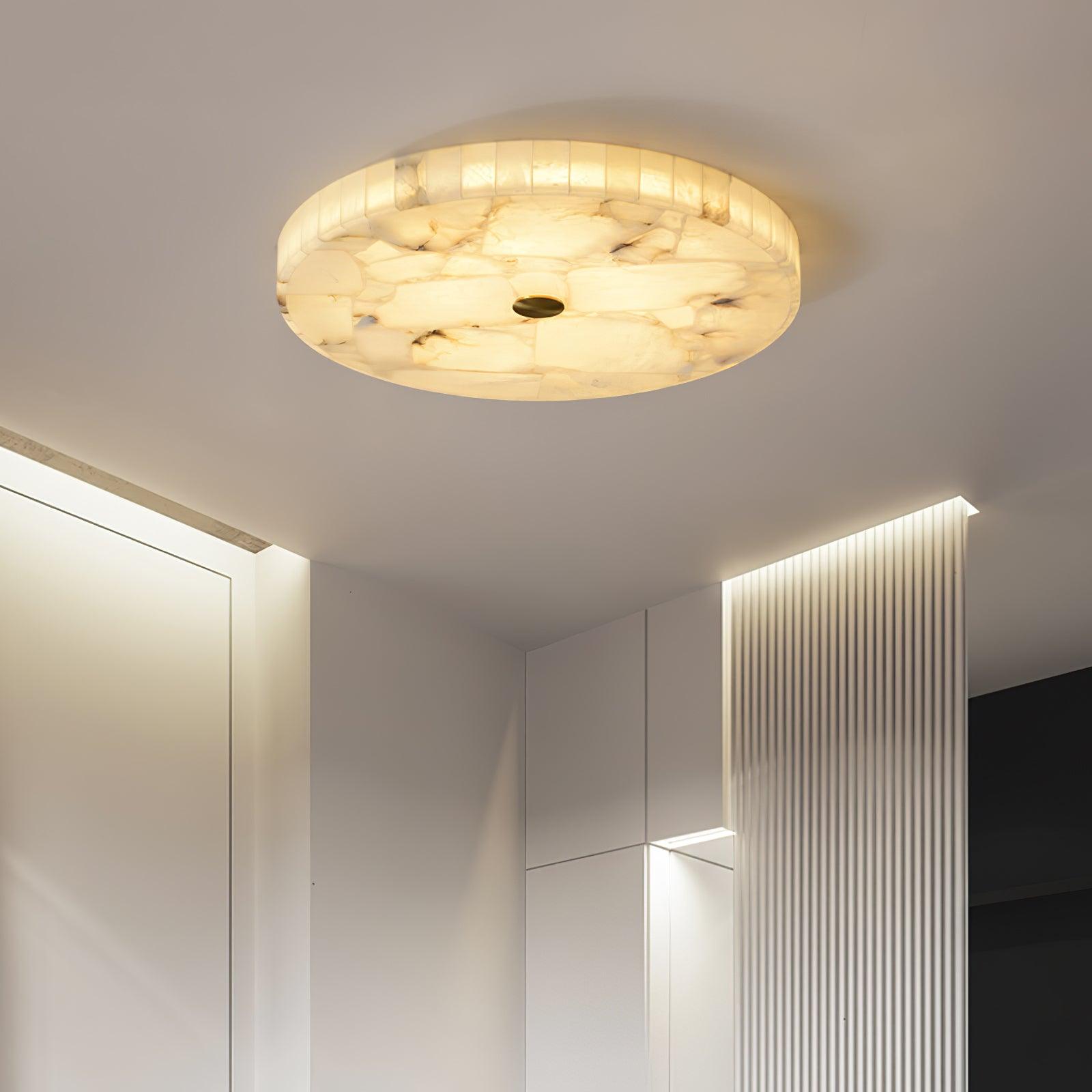 Norshire Round Alabaster Flush Mount Ceiling Light
