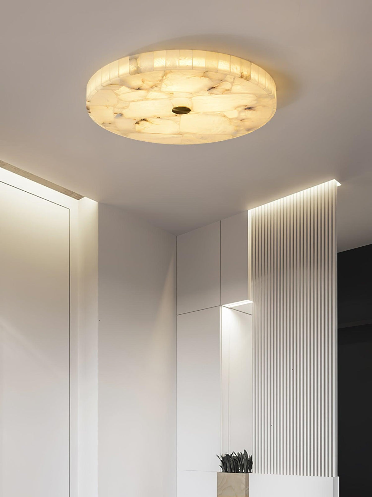 Norshire Round Alabaster Flush Mount Ceiling Light