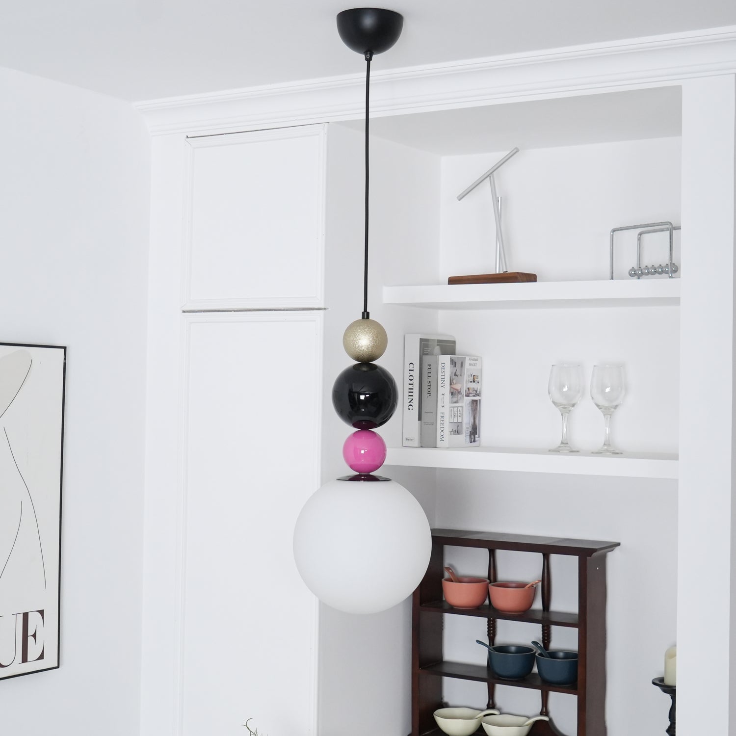 Eshaisra Nordic Art Round Balls Stacking Glass Pendant Lamp